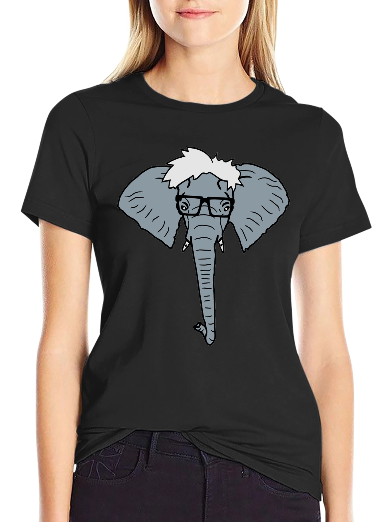 Elephant Nerd T-Shirt - Quirky Graphic Tee