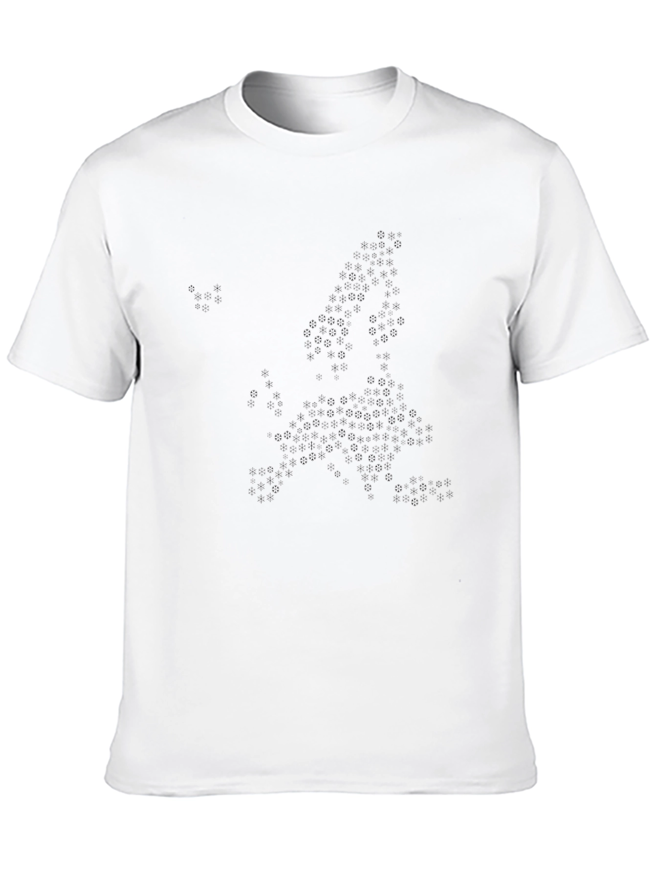 Black Graphic Tee - Abstract Floral Design