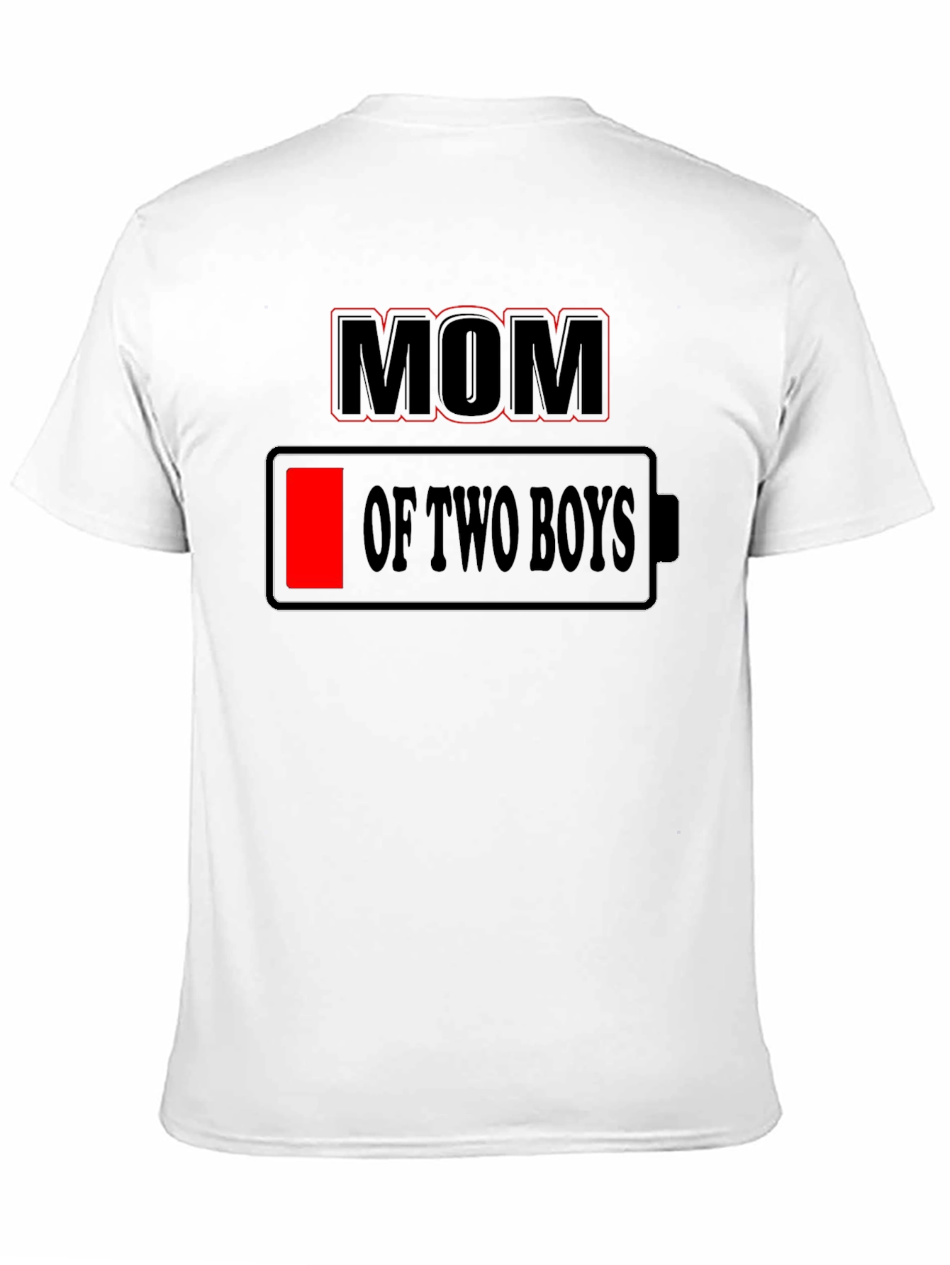 Mom of Two Boys Low Battery Graphic Tee