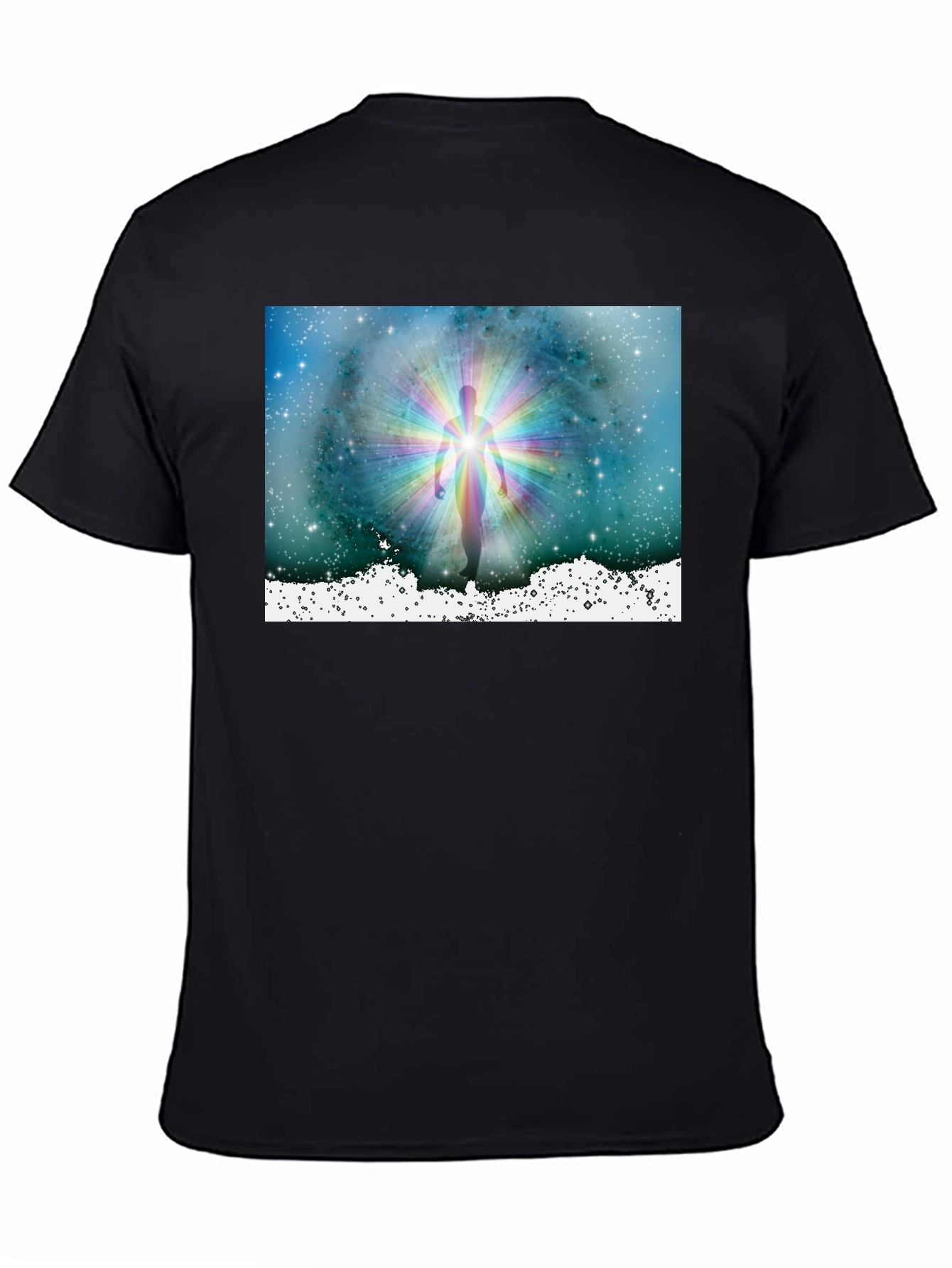 Celestial Being Graphic Tee - Black Cotton Comfort