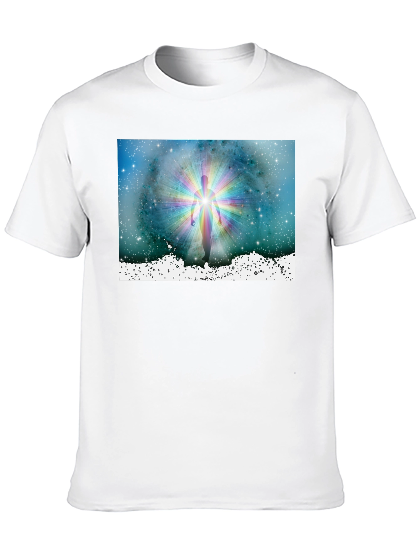 Celestial Being Graphic Tee - Black Cotton Comfort