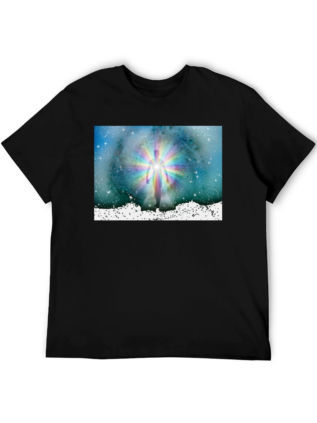 Celestial Being Graphic Tee - Black Cotton Comfort