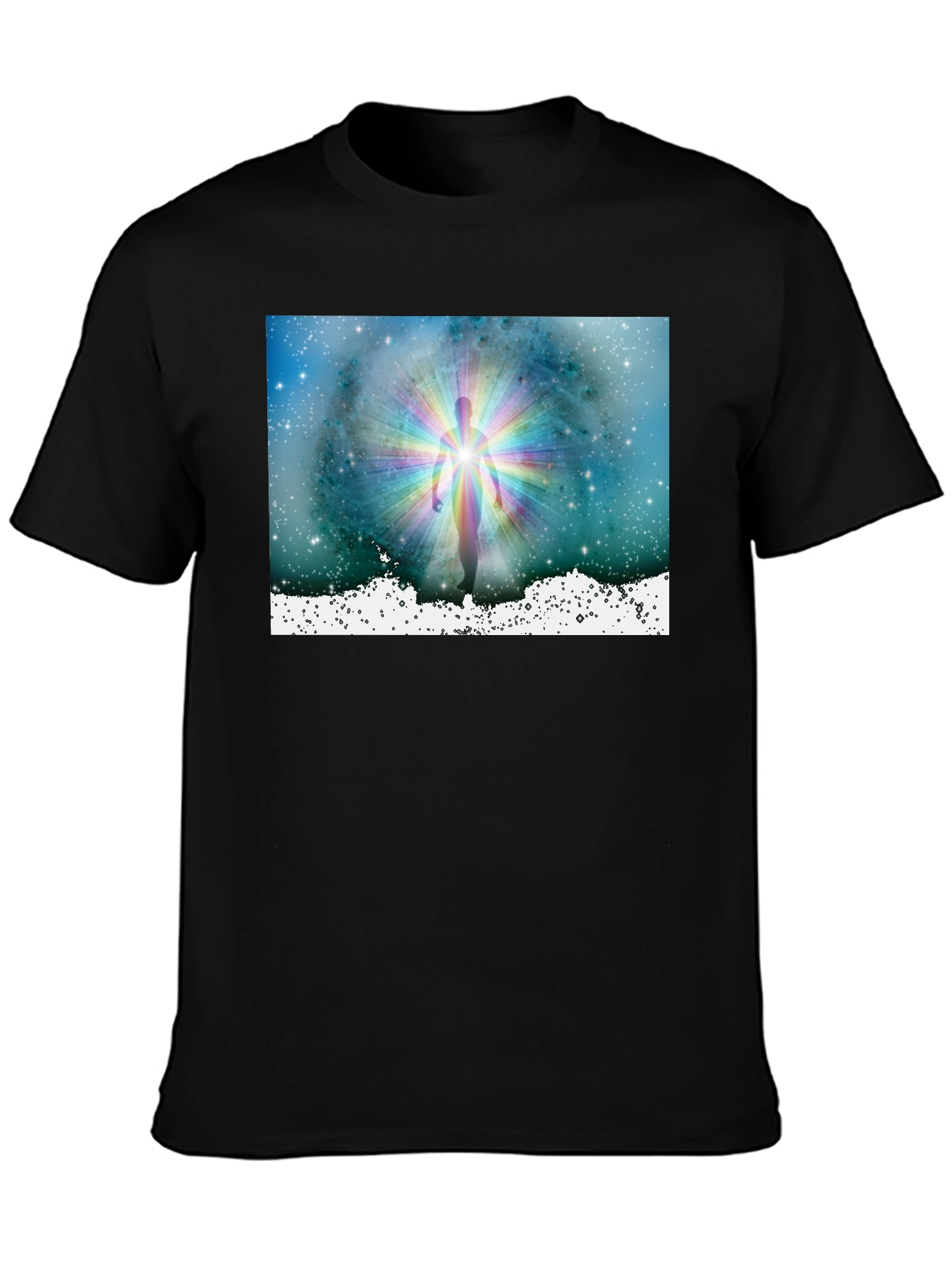 Celestial Being Graphic Tee - Black Cotton Comfort