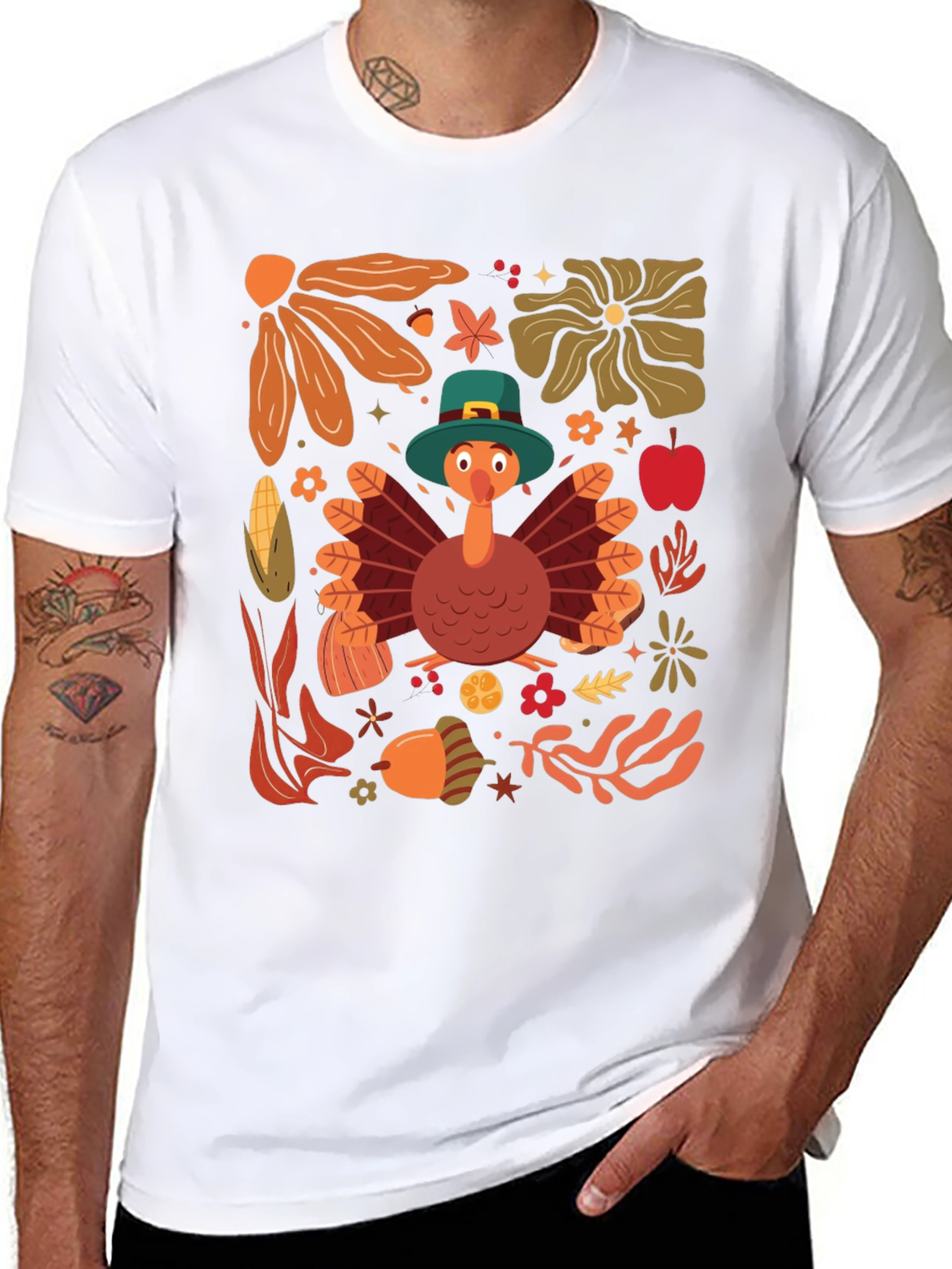 Thanksgiving Turkey Graphic T-Shirt