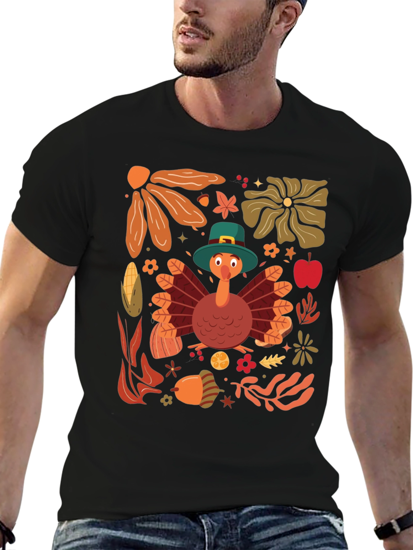 Thanksgiving Turkey Graphic T-Shirt