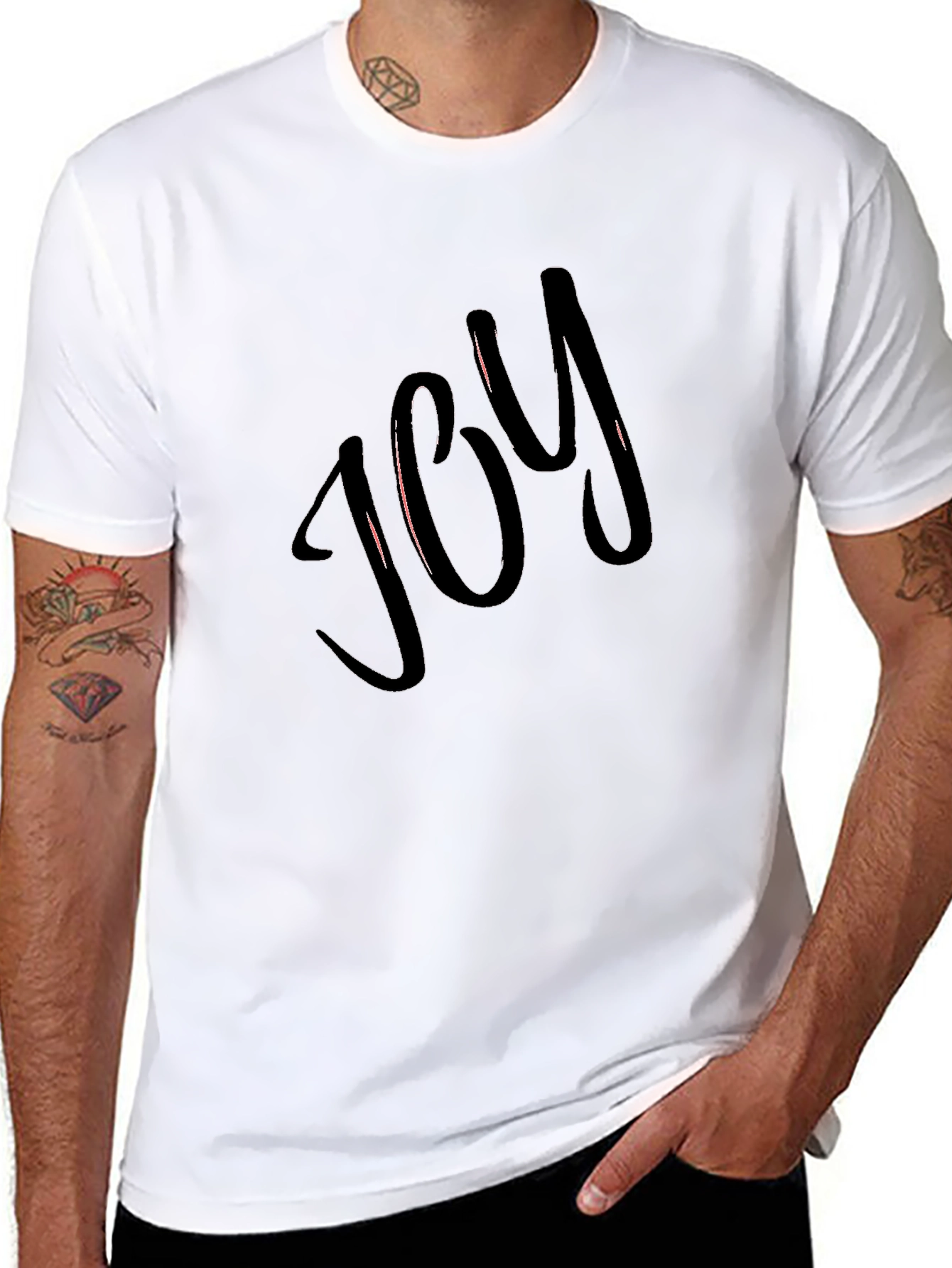 Joy Graphic Tee - Black Crew Neck T-Shirt