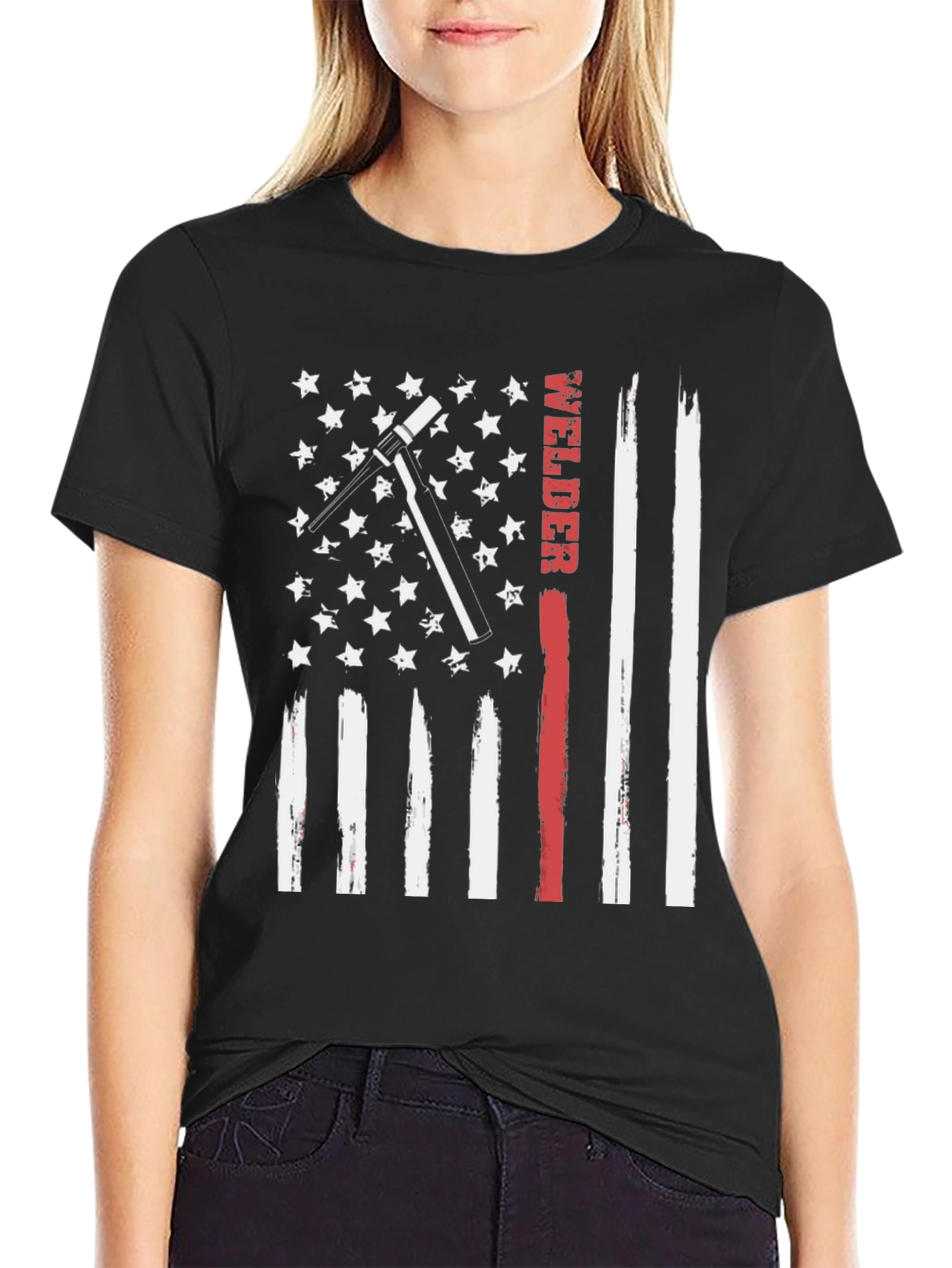 Welder American Flag Patriotic T-Shirt