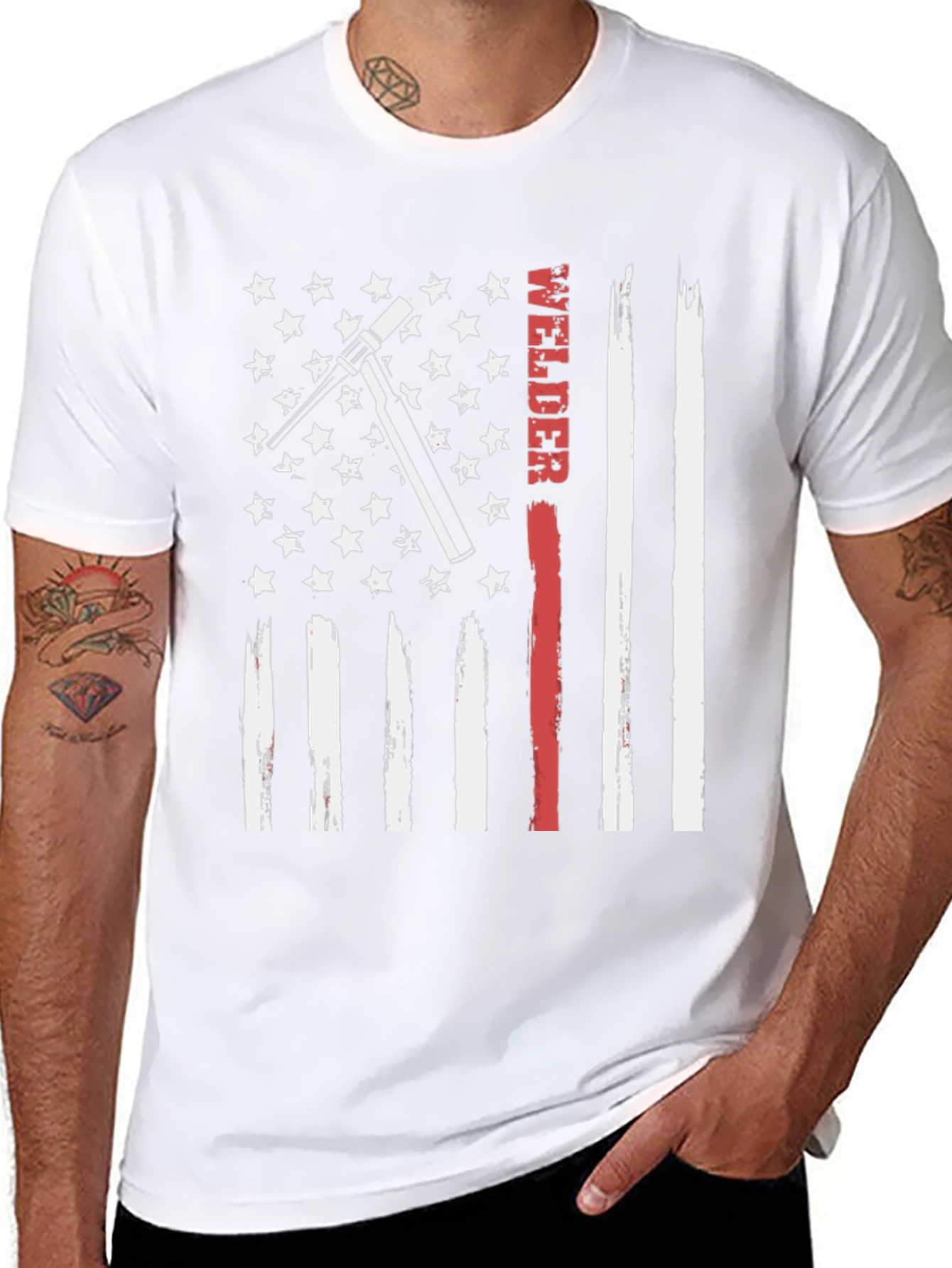 Welder American Flag Patriotic T-Shirt