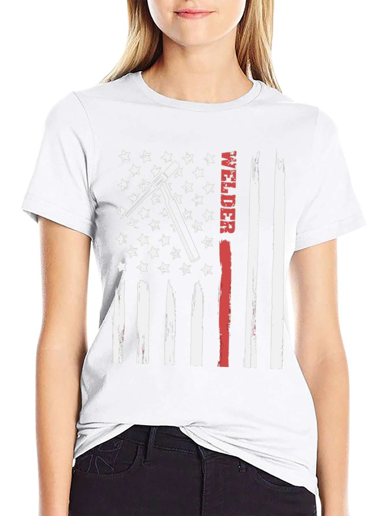 Welder American Flag Patriotic T-Shirt