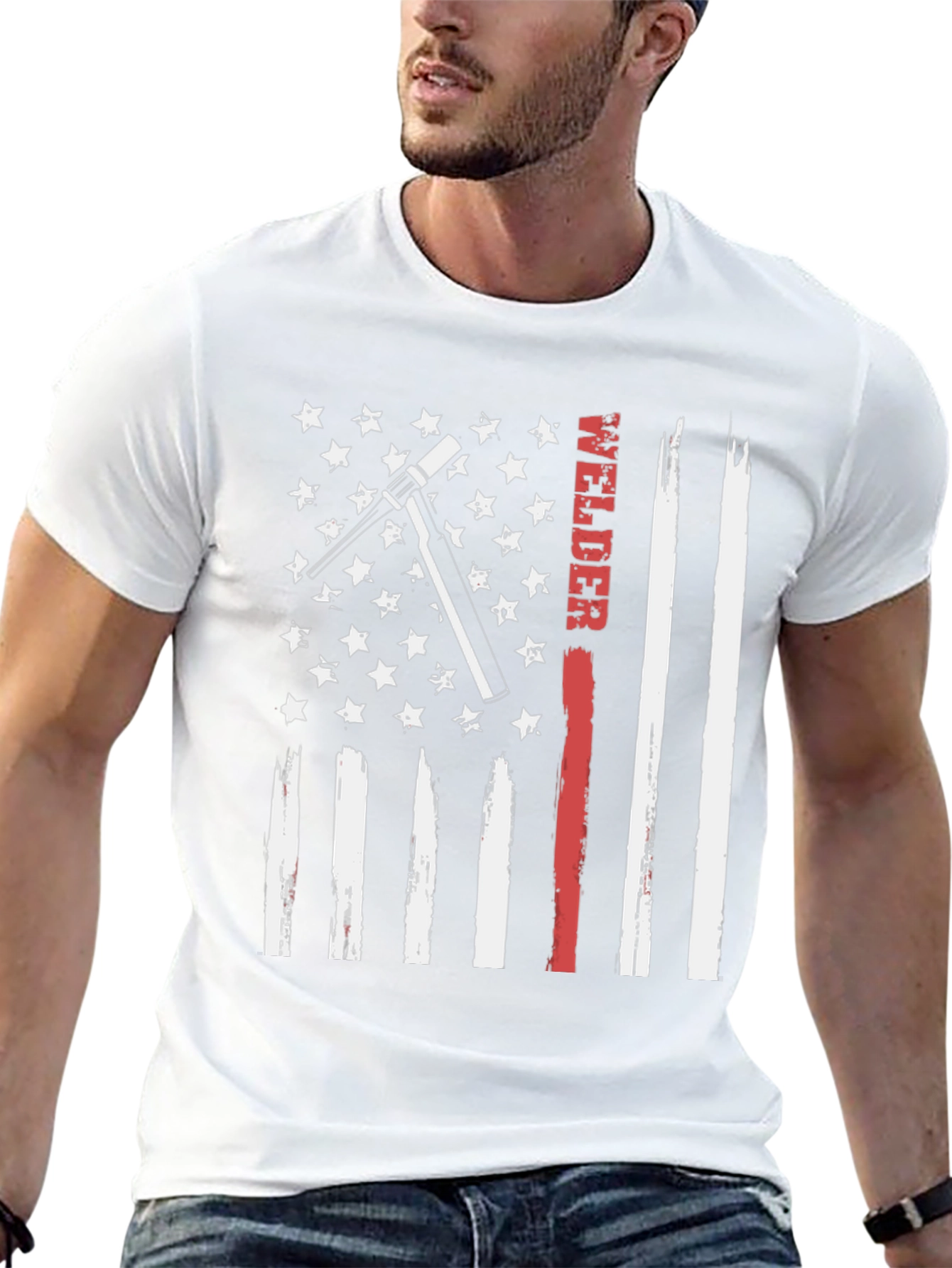 Welder American Flag Patriotic T-Shirt