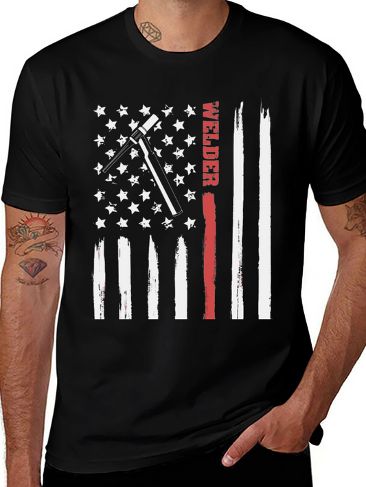 Welder American Flag Patriotic T-Shirt