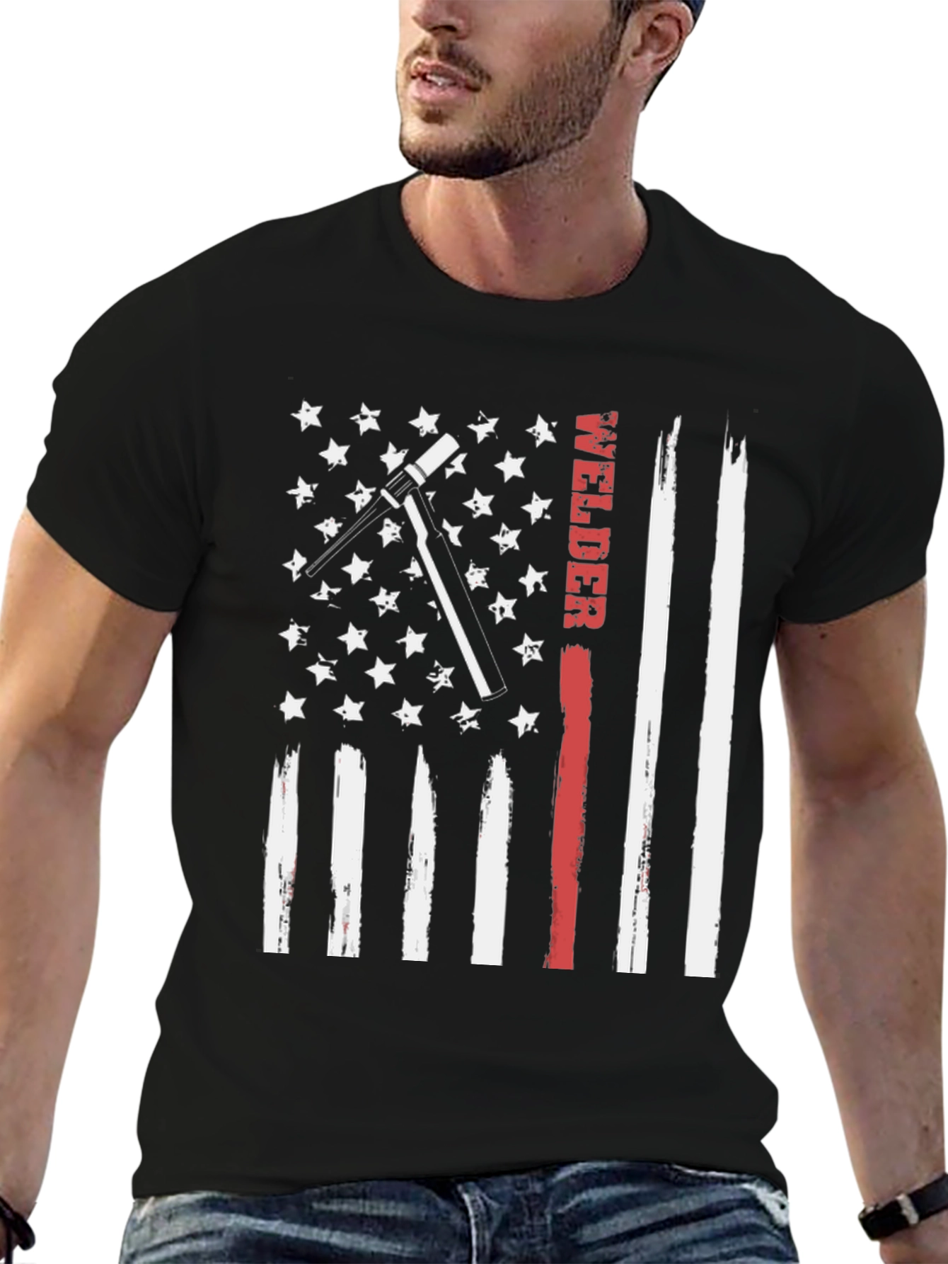 Welder American Flag Patriotic T-Shirt