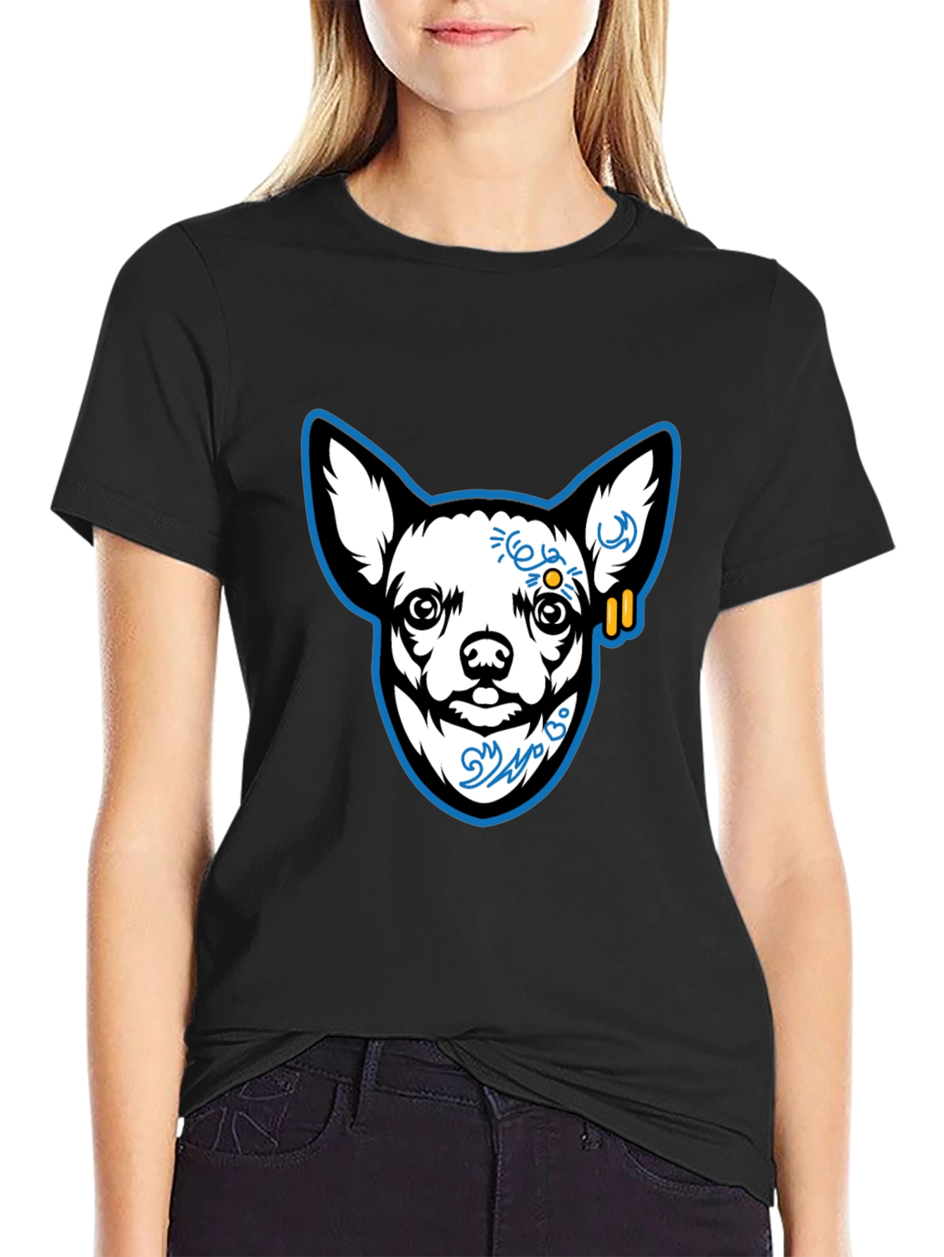 Cool Chihuahua Graphic Black T-Shirt