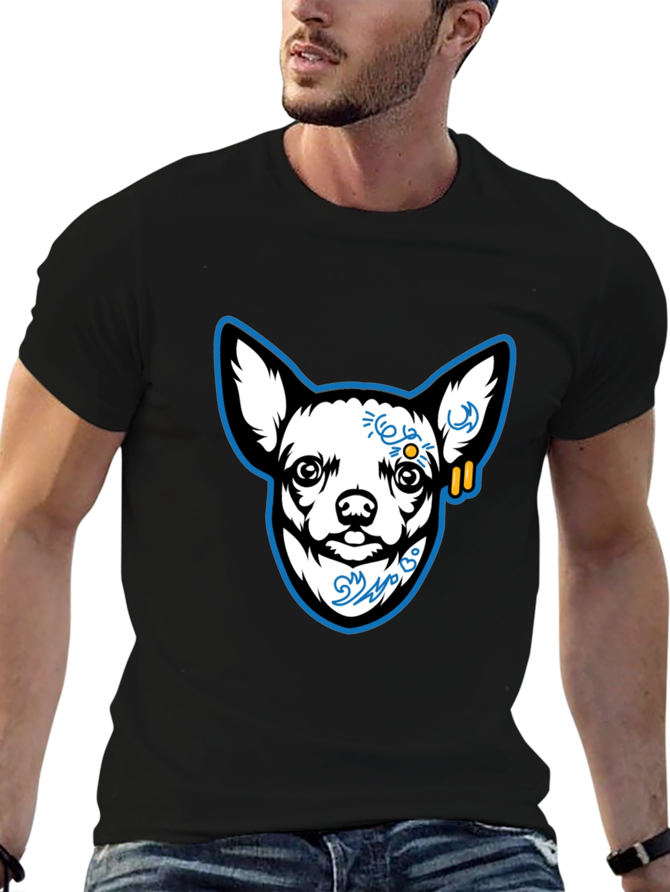 Cool Chihuahua Graphic Black T-Shirt