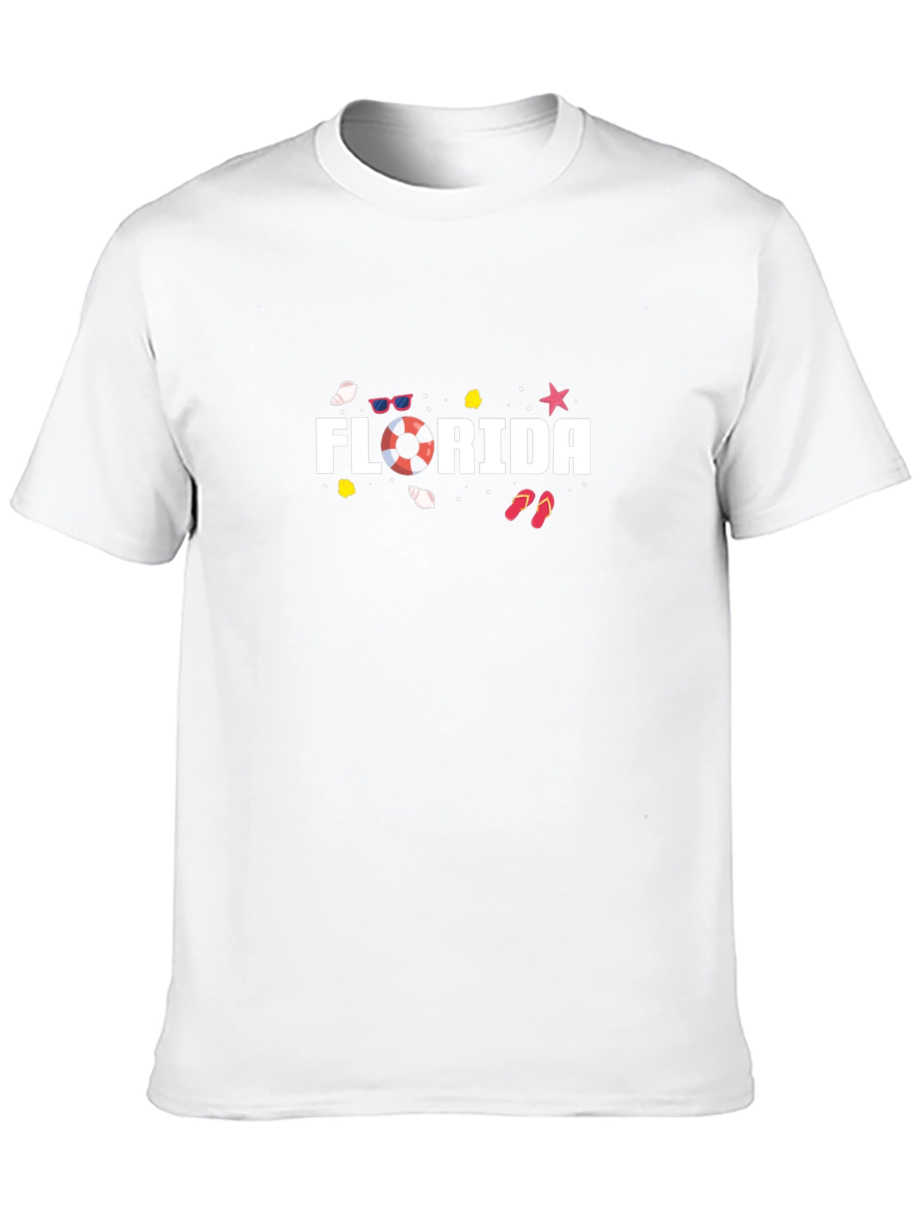 Florida Graphic Tee: Beach Vibes Black Cotton T-Shirt