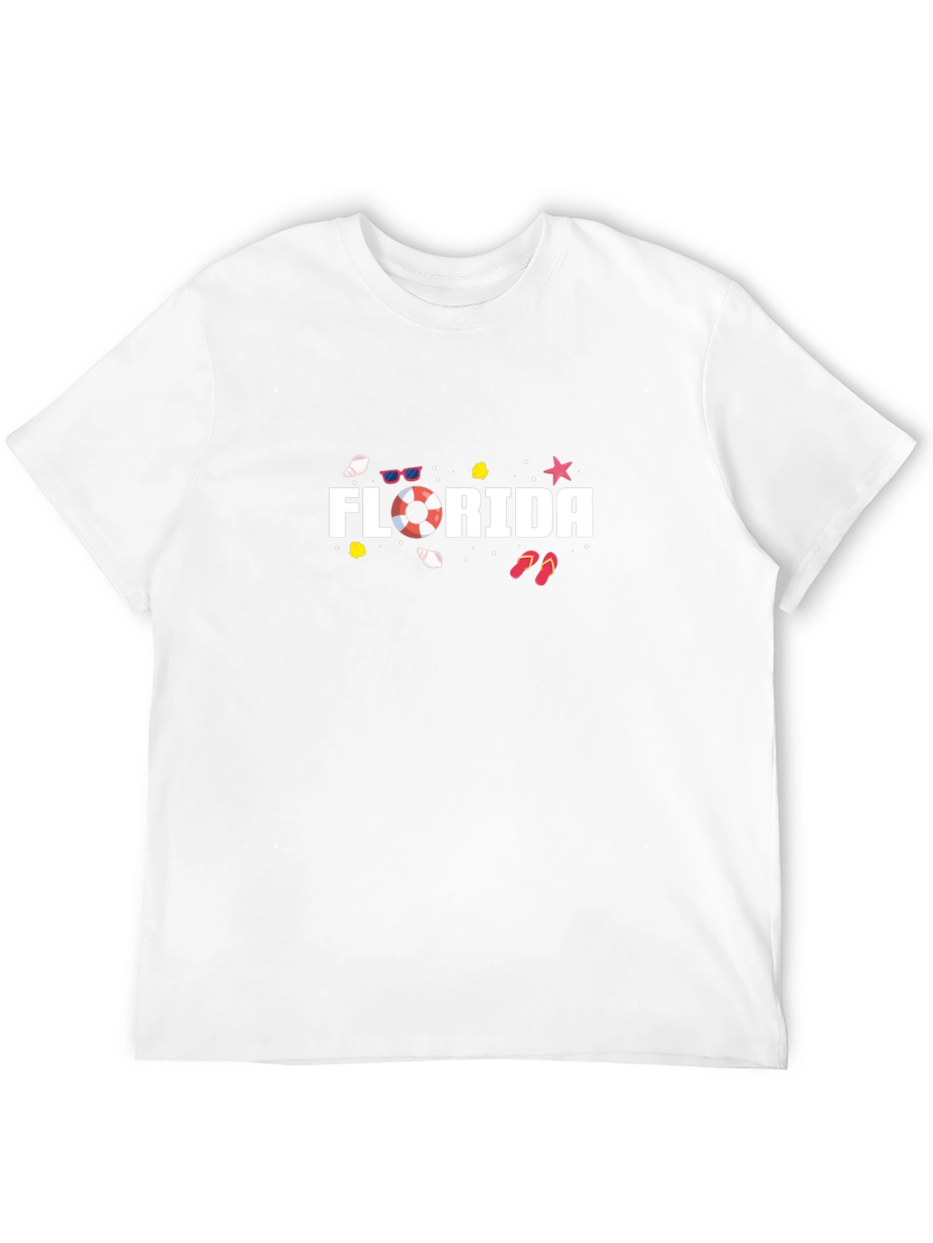 Florida Graphic Tee: Beach Vibes Black Cotton T-Shirt