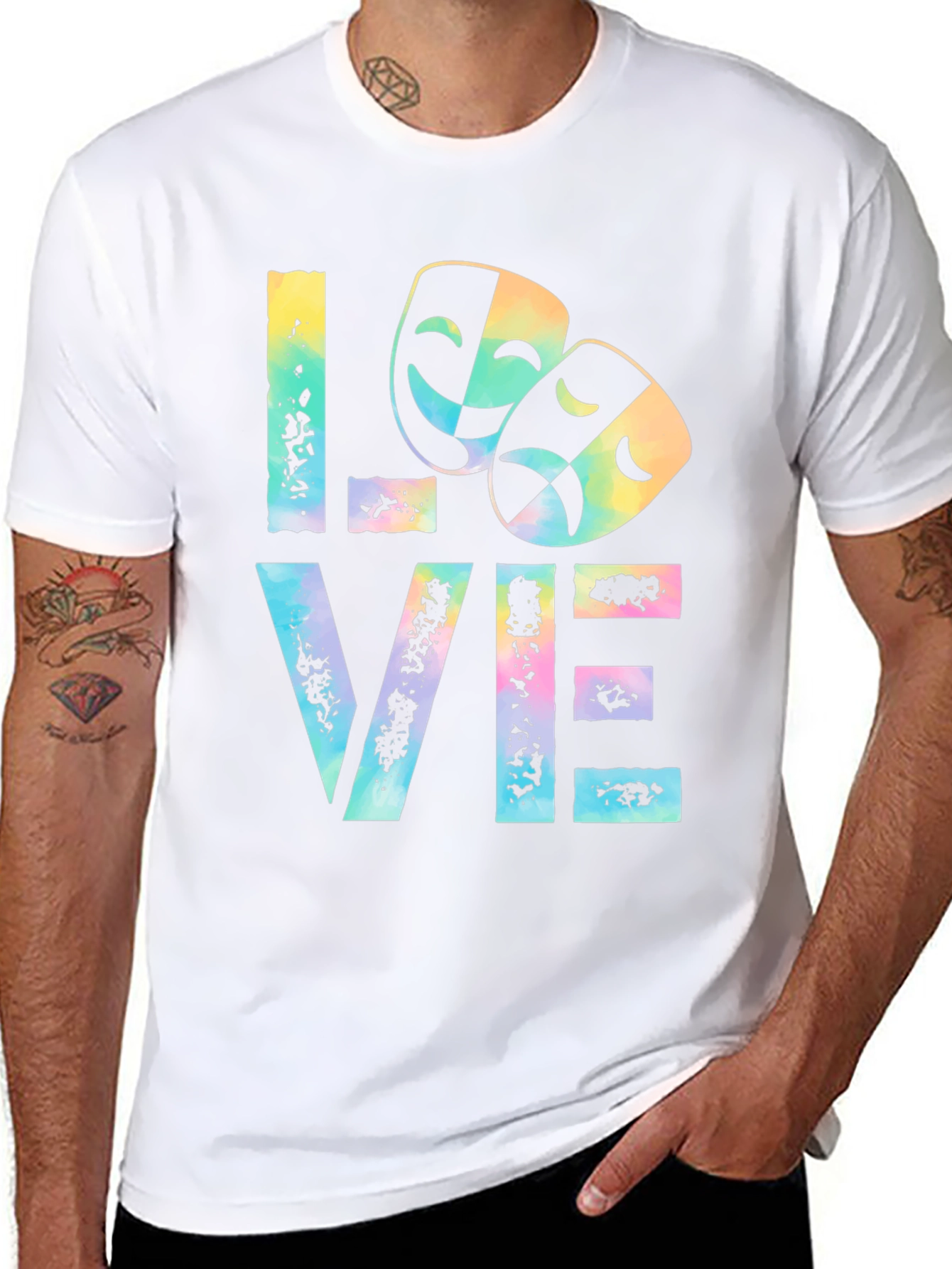 Drama Masks LOVE T-Shirt Theater Lover Tee
