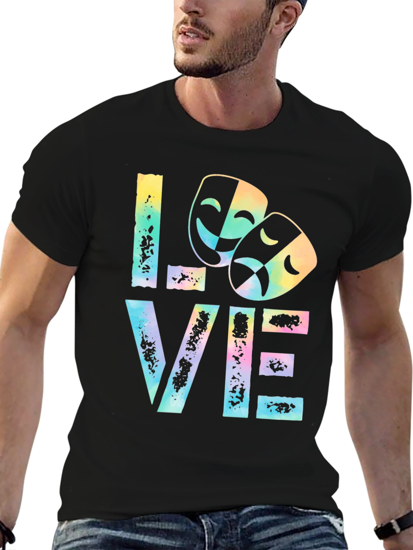 Drama Masks LOVE T-Shirt Theater Lover Tee