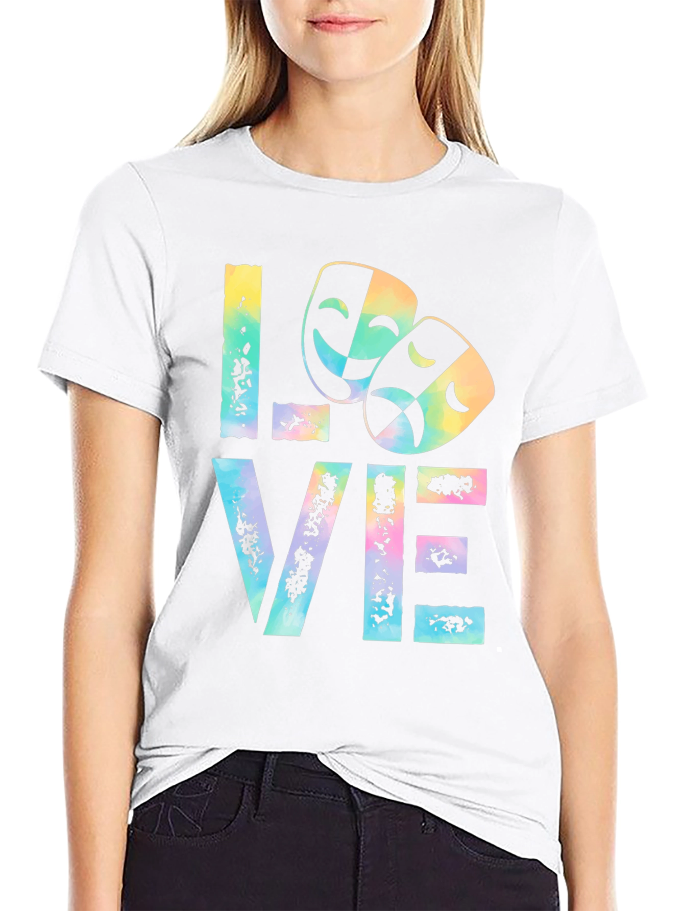 Drama Masks LOVE T-Shirt Theater Lover Tee