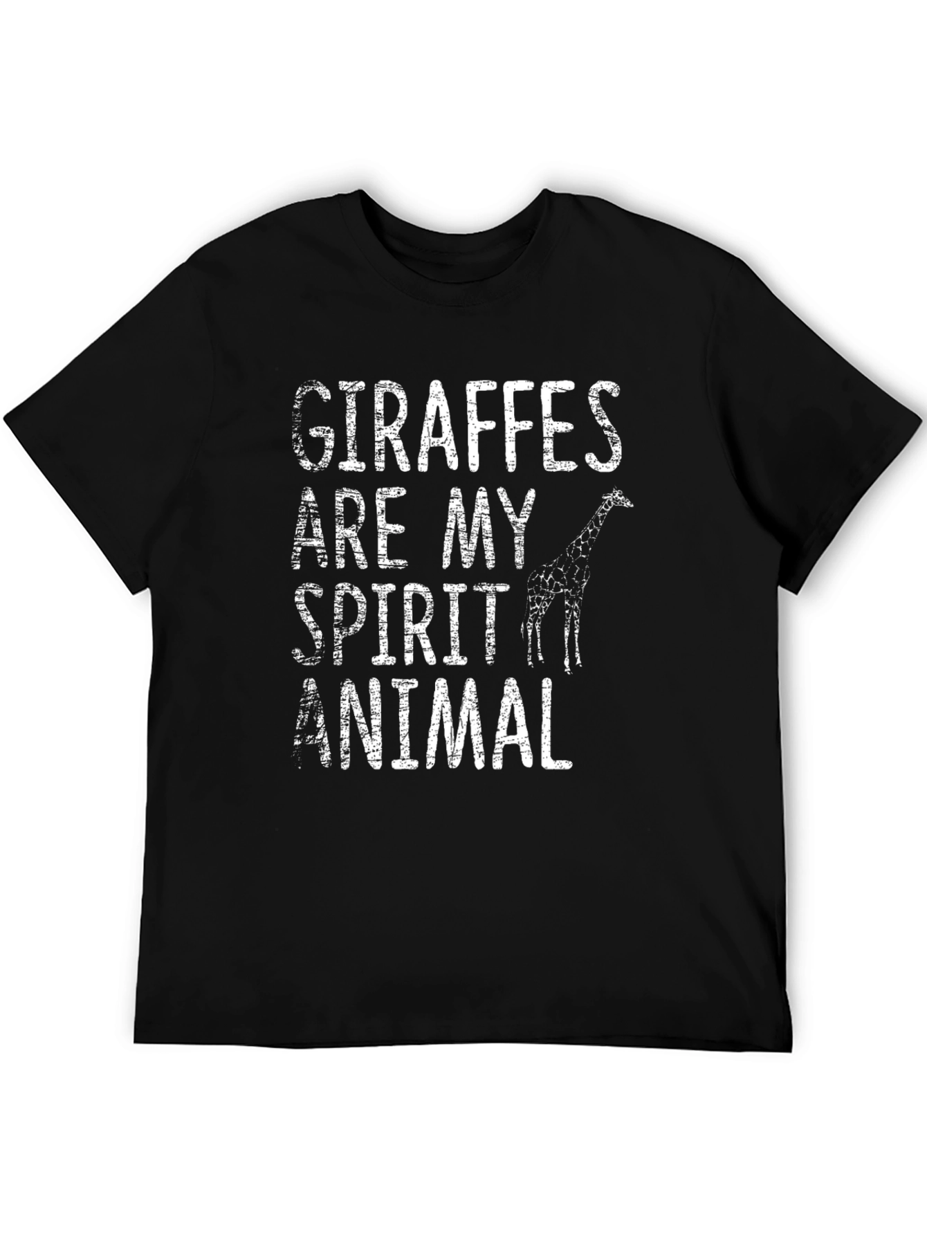 Giraffe Spirit Animal Graphic Tee - Mens Black T-Shirt