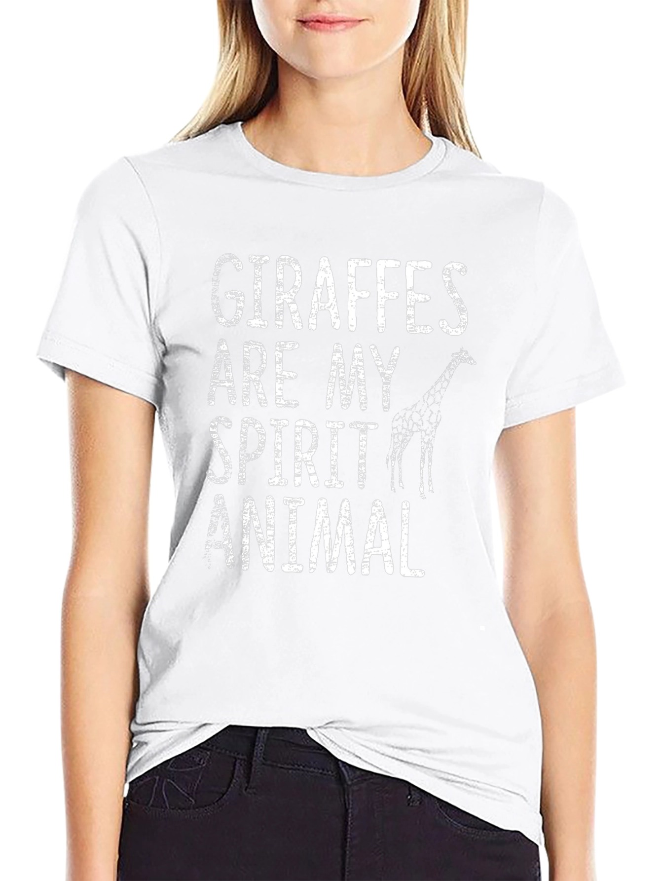 Giraffe Spirit Animal Graphic Tee - Mens Black T-Shirt