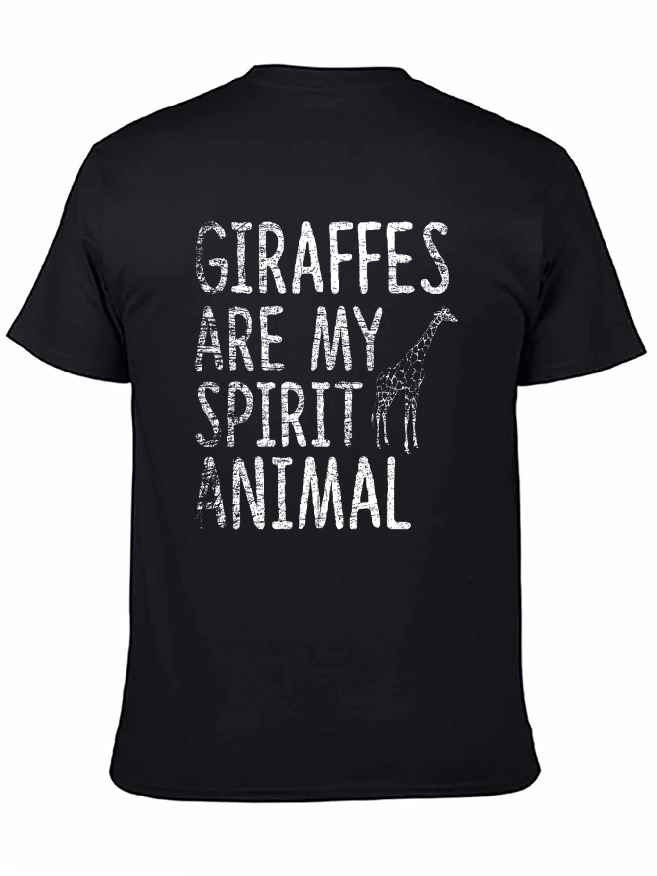 Giraffe Spirit Animal Graphic Tee - Mens Black T-Shirt