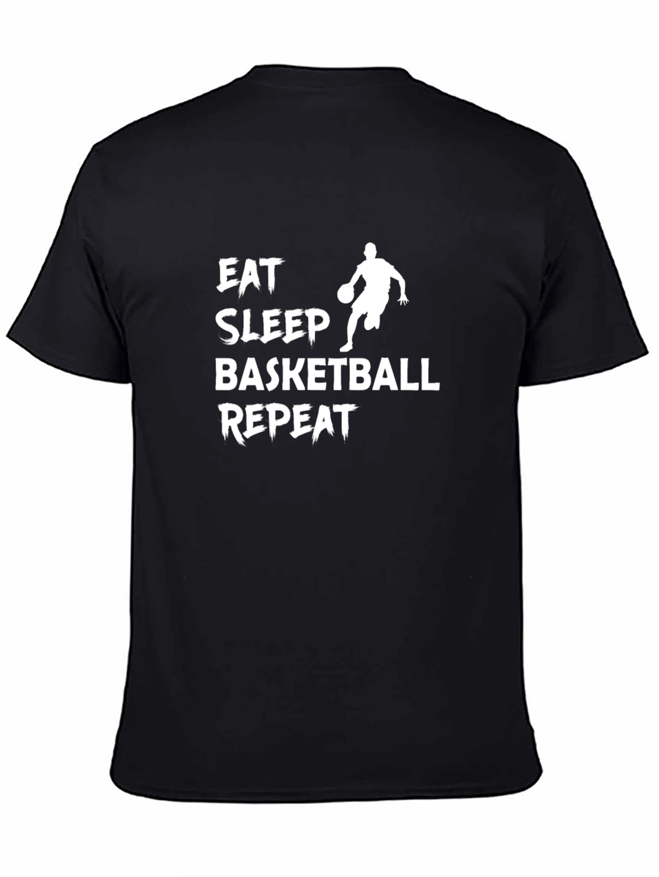 Eat Sleep Basketball Repeat Black Graphic Tee