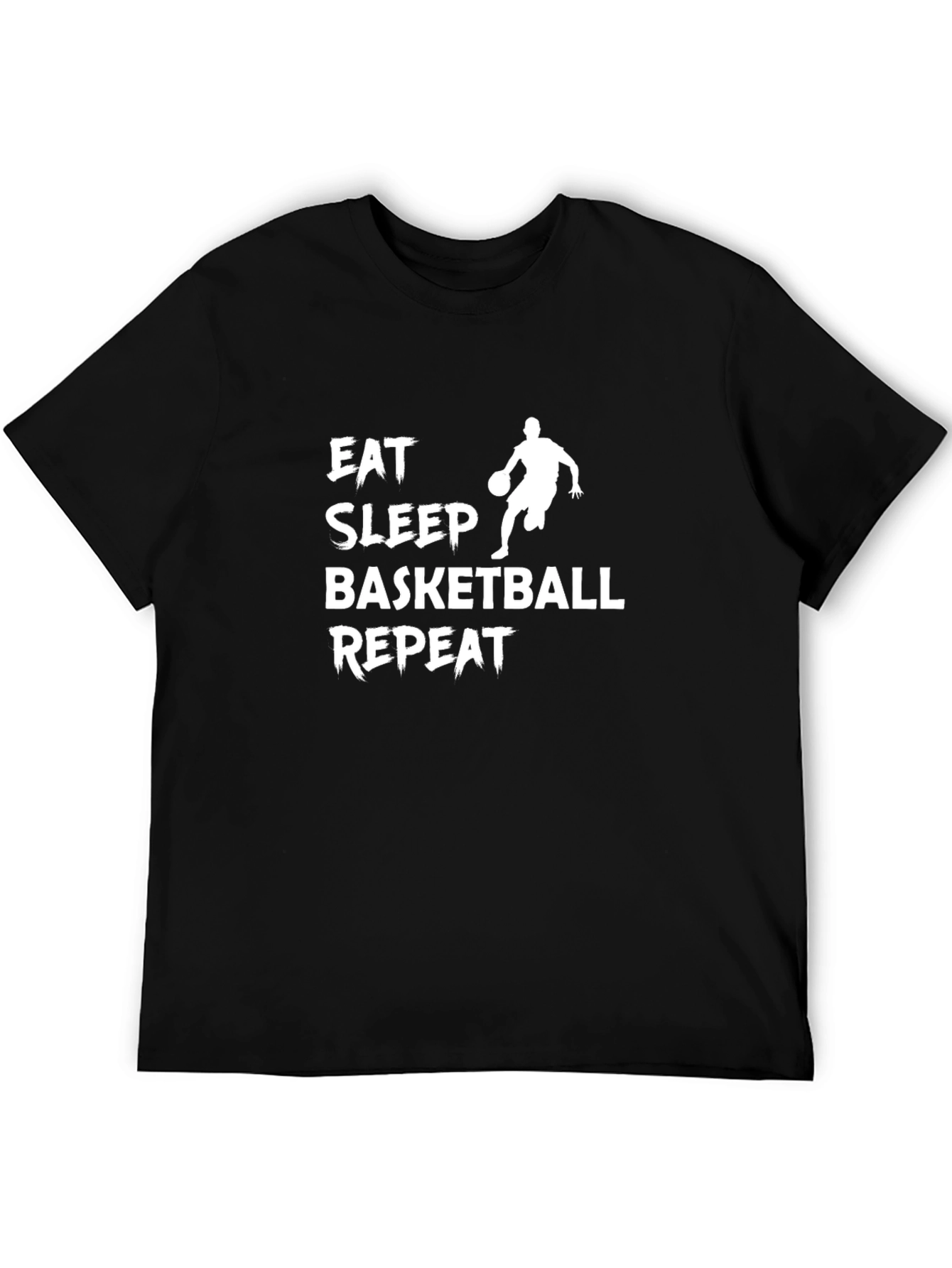 Eat Sleep Basketball Repeat Black Graphic Tee