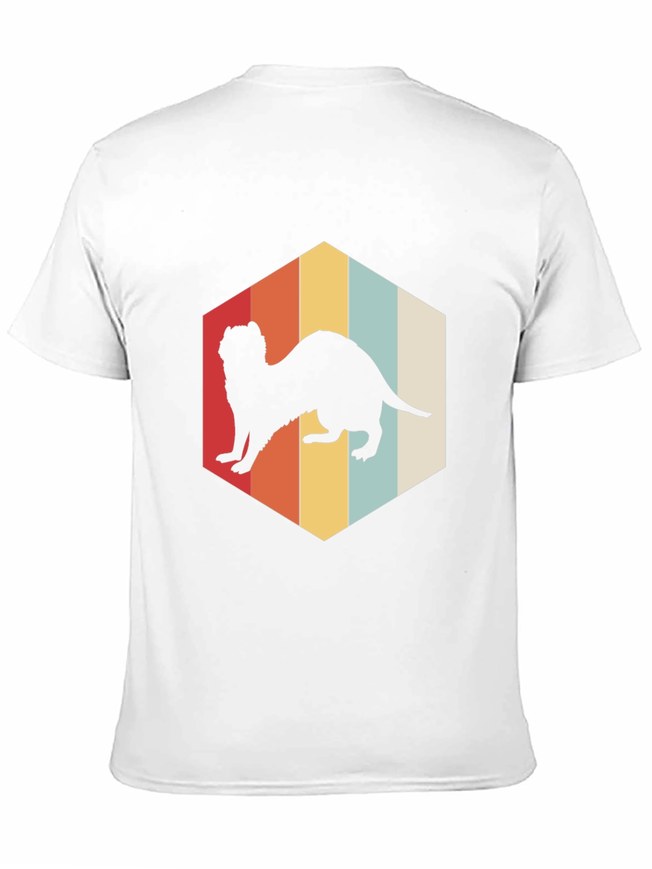 Retro Ferret T-Shirt Black Cotton Blend Casual Wear