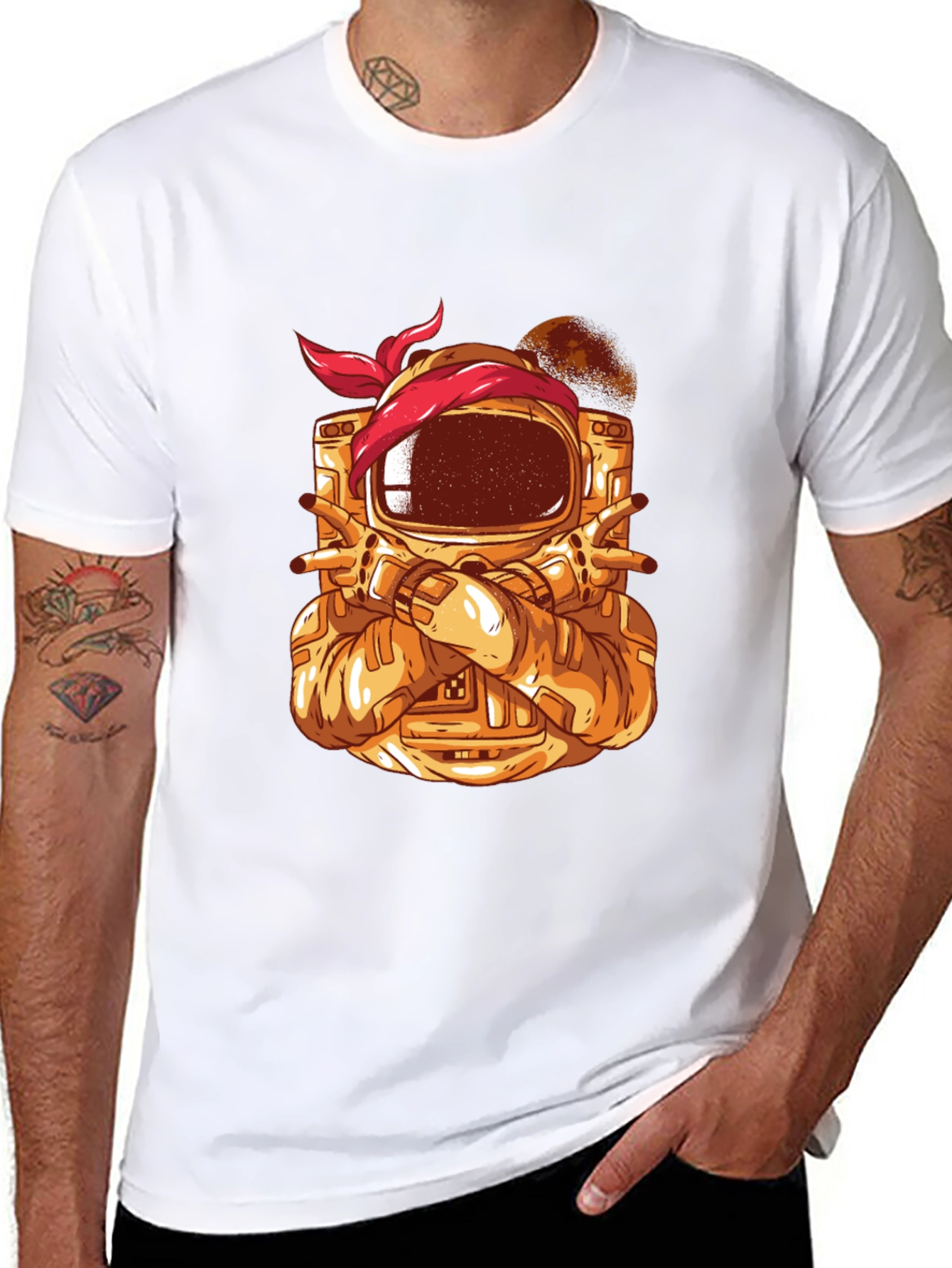 Astronaut Graphic Tee - Cool Space Design