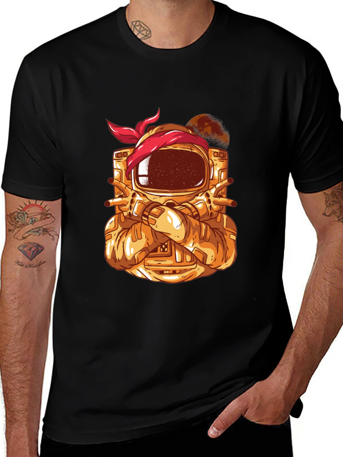 Astronaut Graphic Tee - Cool Space Design