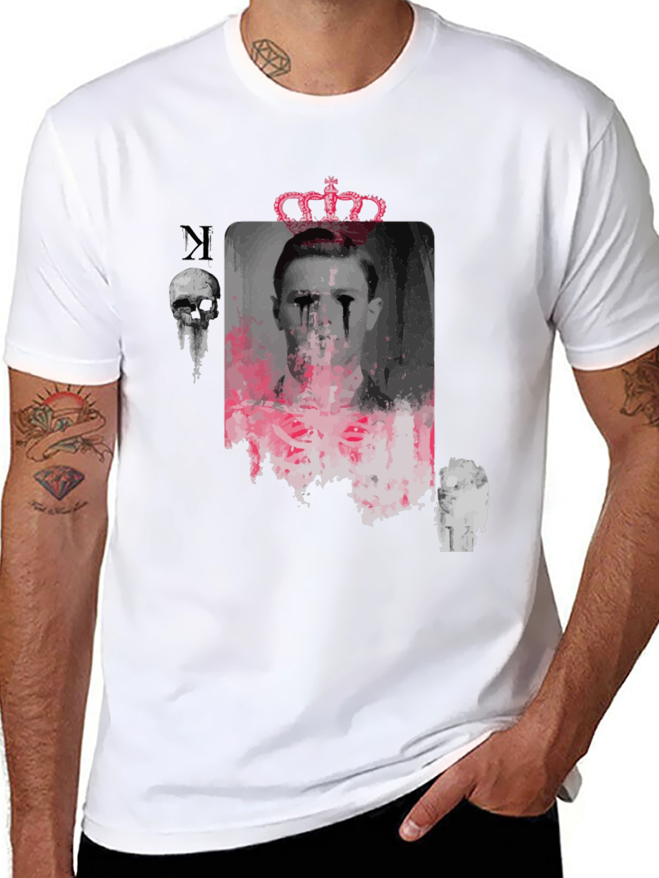 Edgy Graphic T-Shirt - Crowned Portrait Design