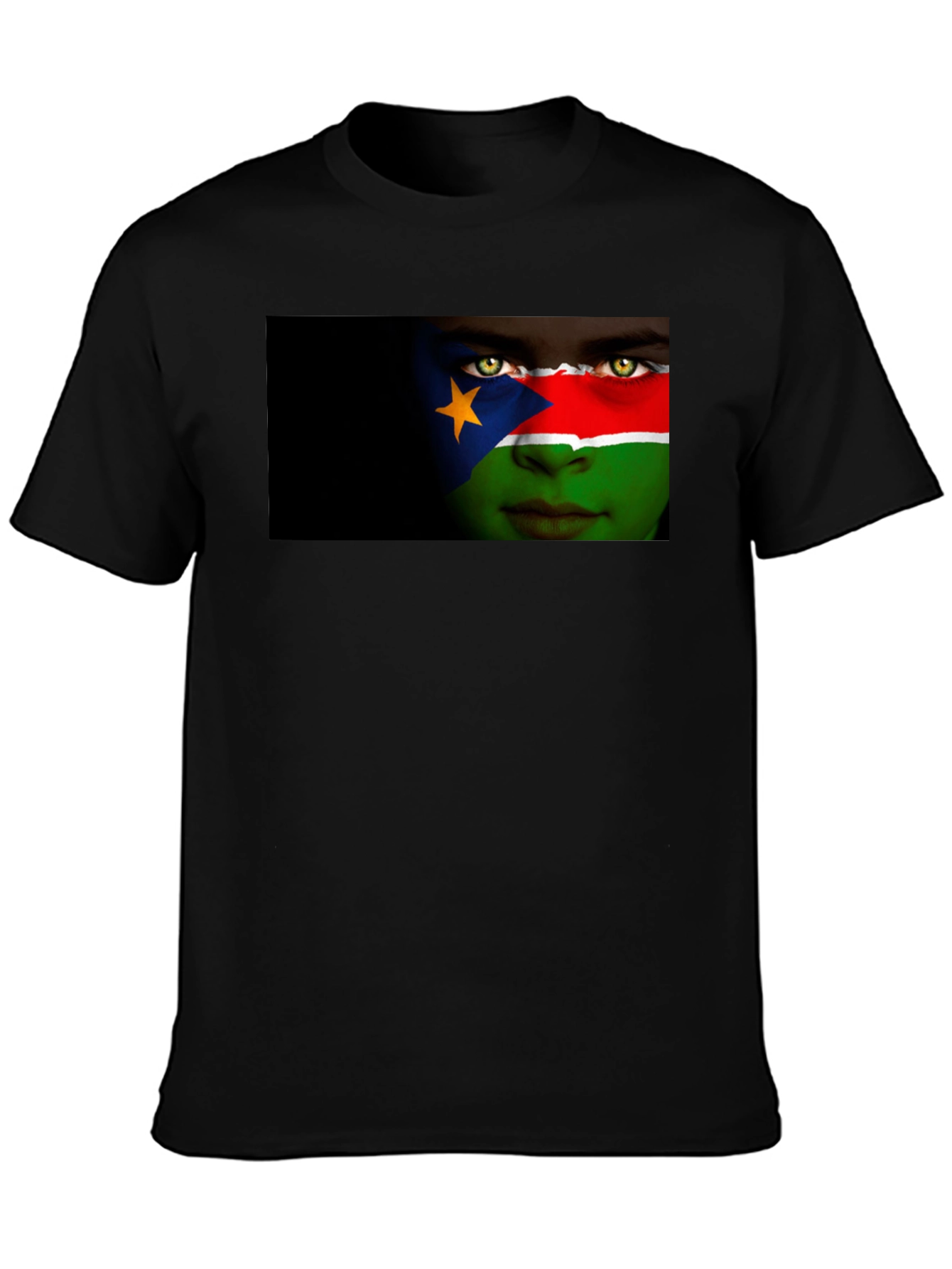 South Sudan Flag Face Graphic T-Shirt