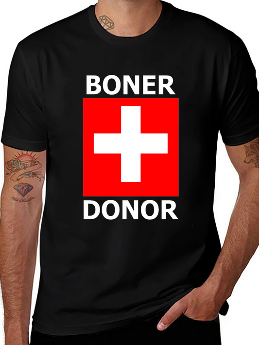Boner Donor T-Shirt with Swiss Flag Design