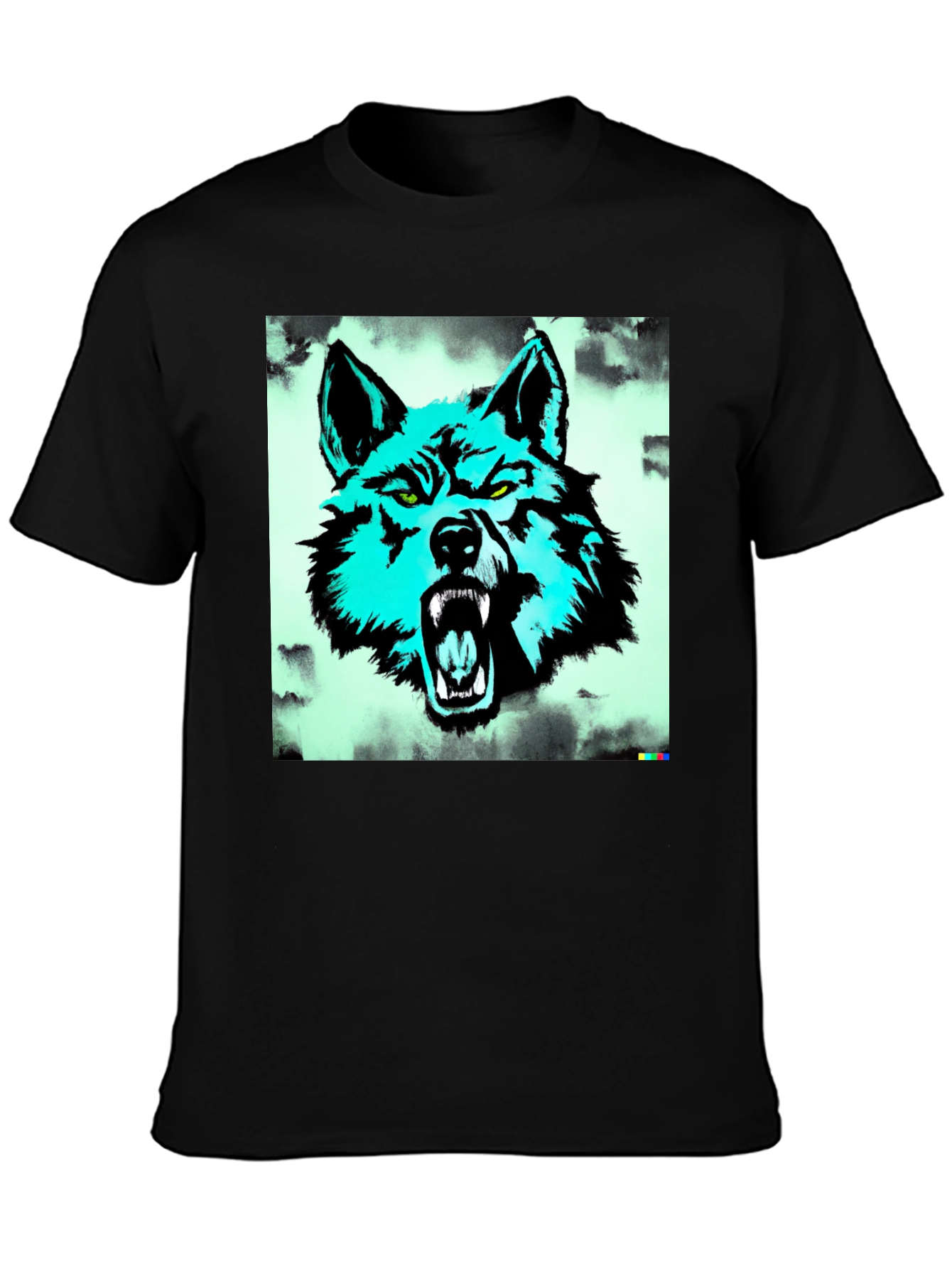 Wolf Graphic Tee - Mens Black Cotton T-Shirt