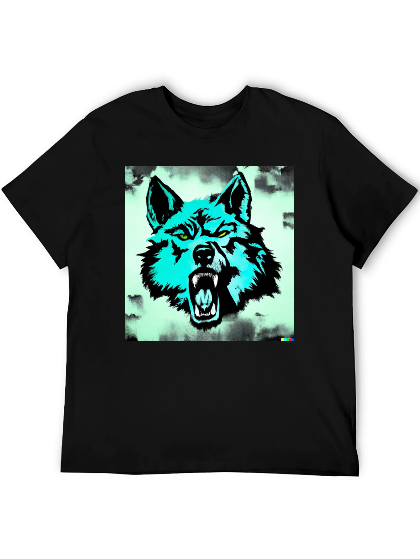 Wolf Graphic Tee - Mens Black Cotton T-Shirt
