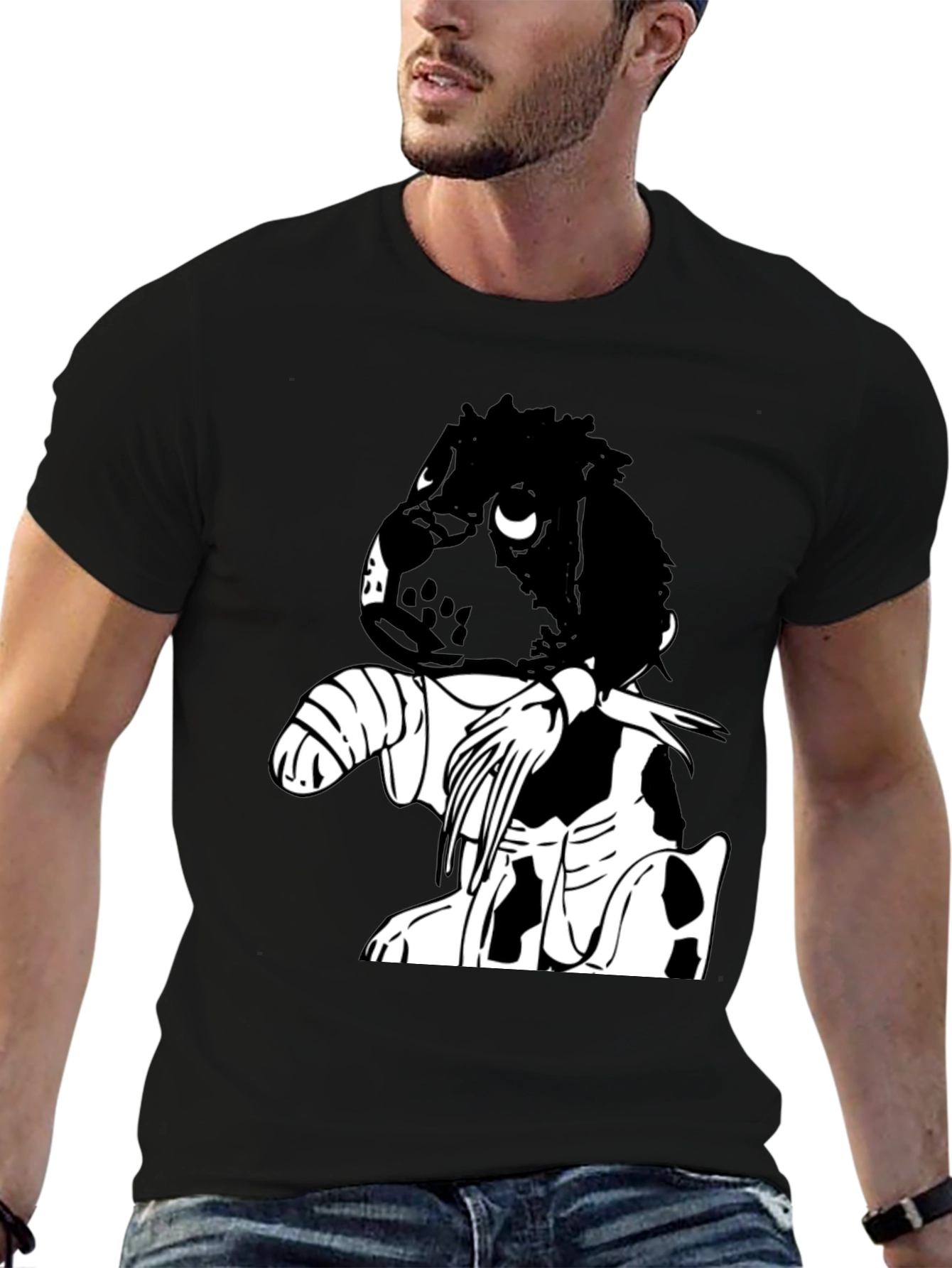 Dog Manga Graphic Black Tee