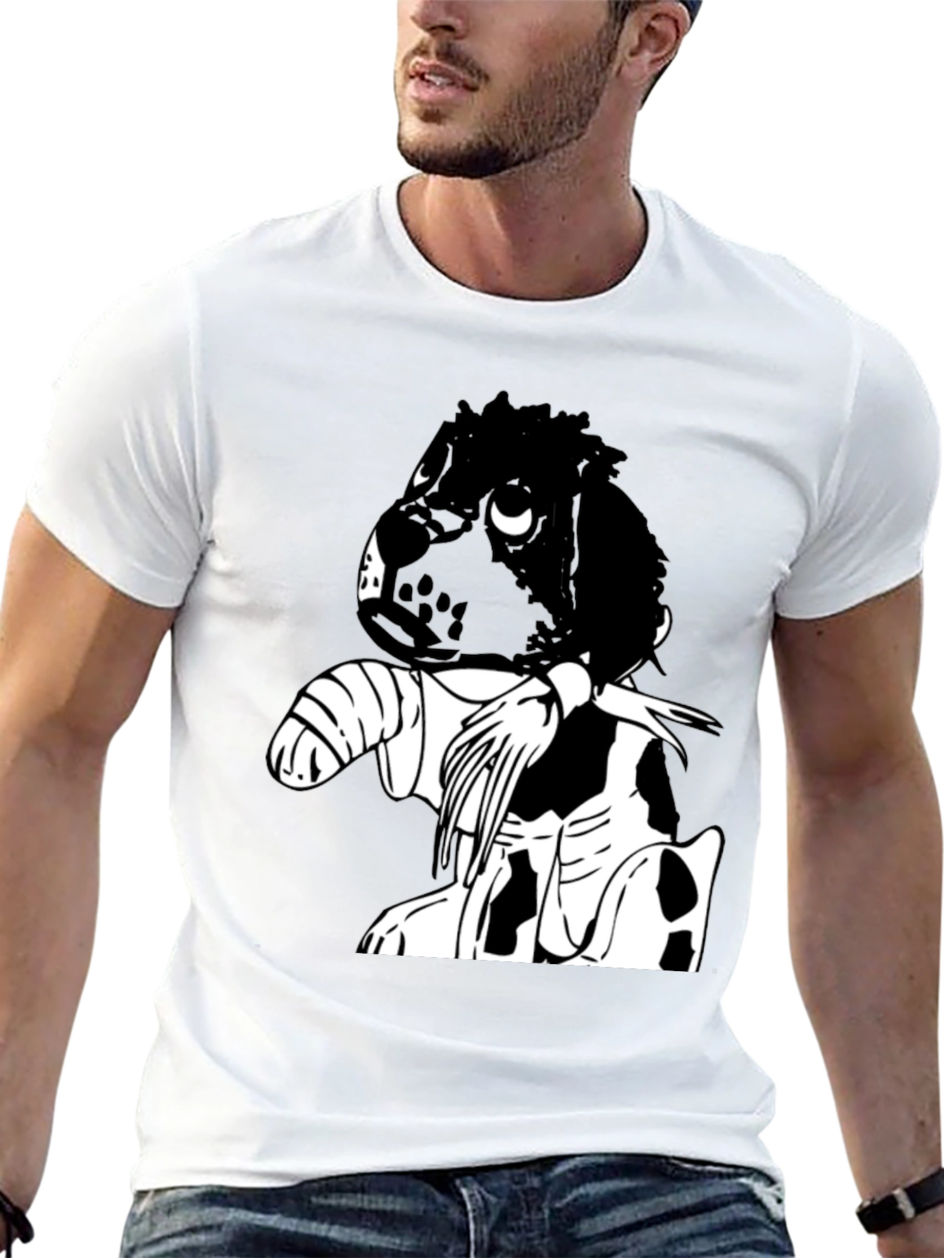Dog Manga Graphic Black Tee