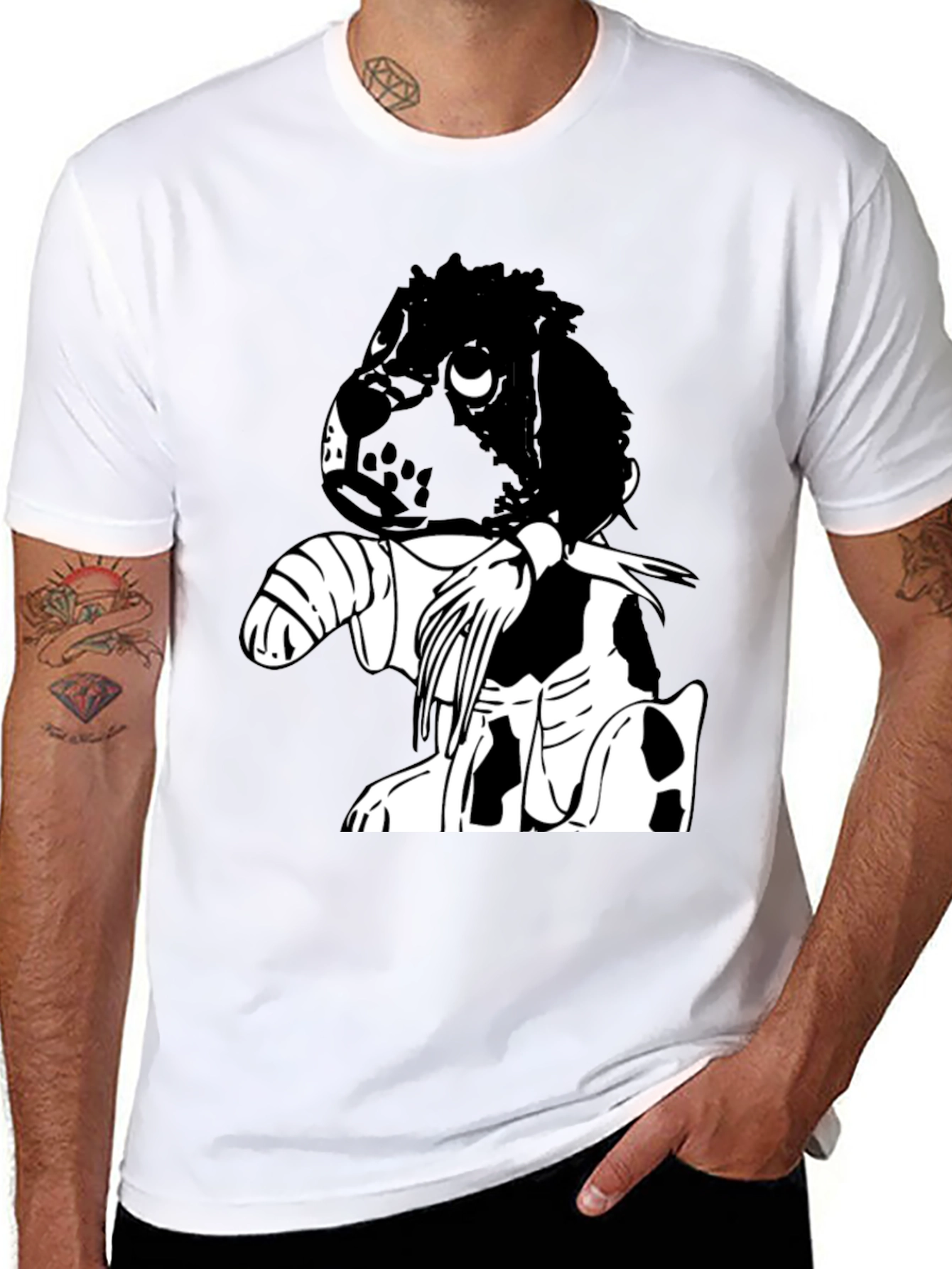 Dog Manga Graphic Black Tee
