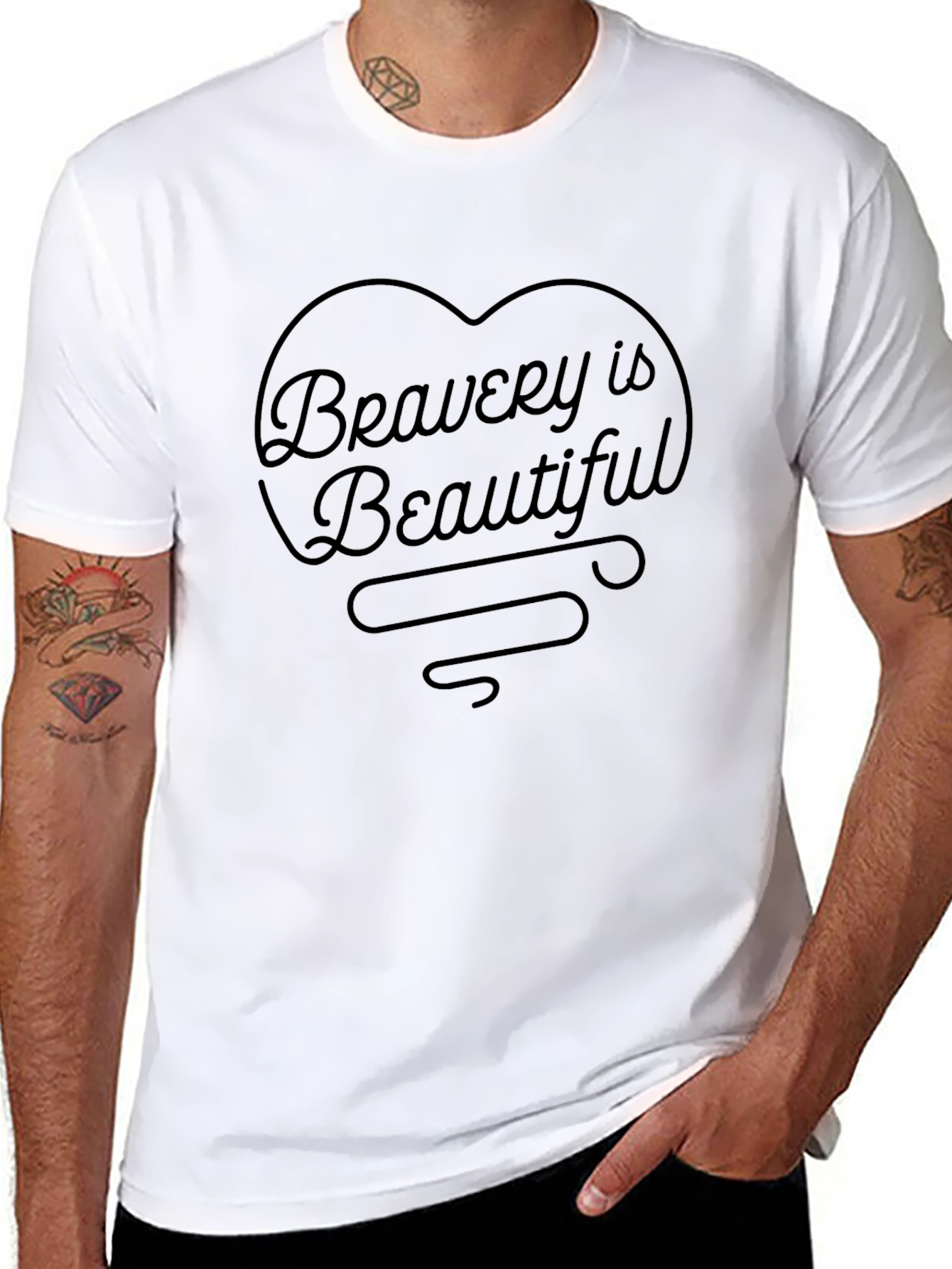 Bravery is Beautiful Black Graphic Tee