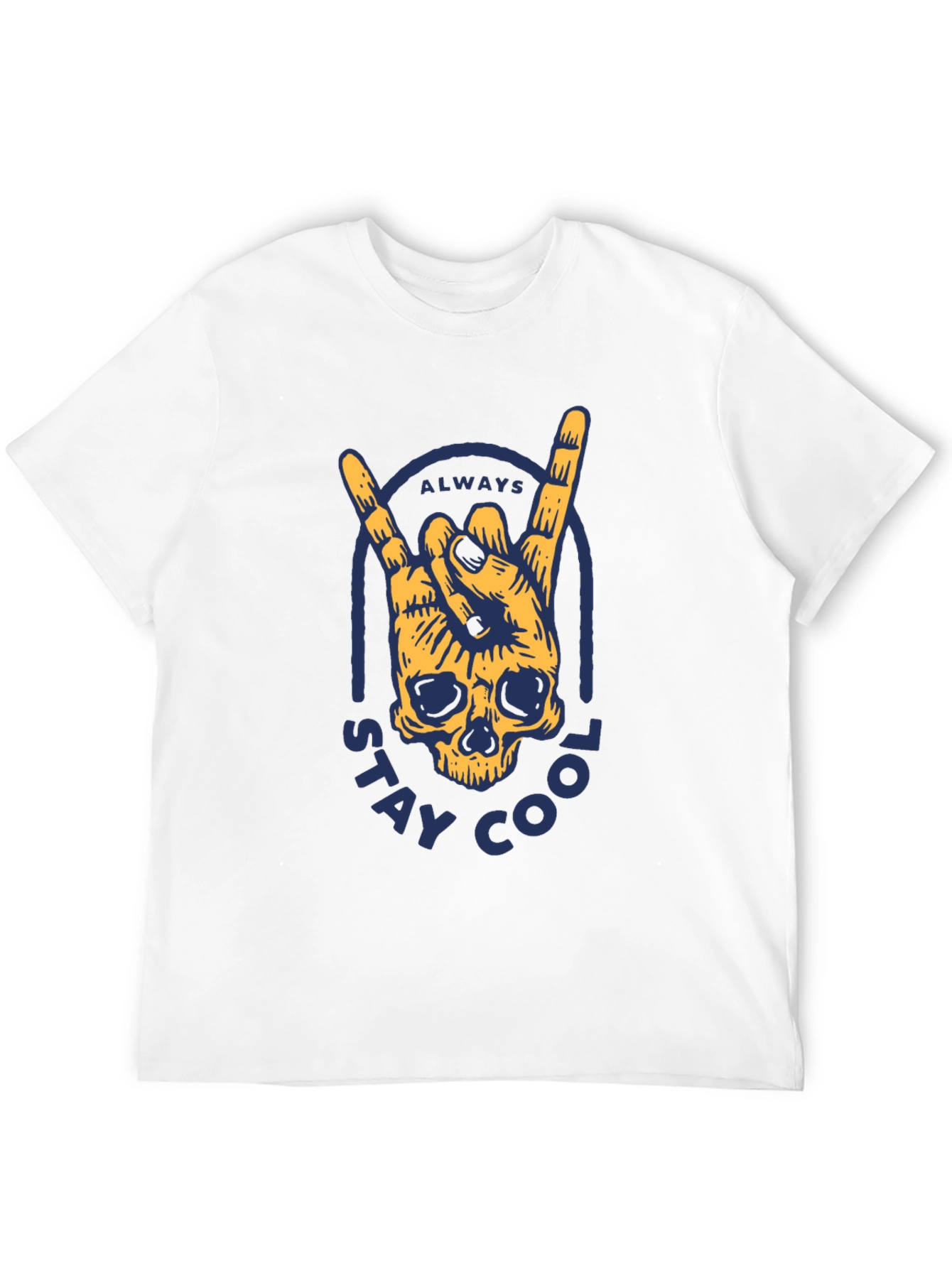 Always Stay Cool Skull Hand Rock T-Shirt