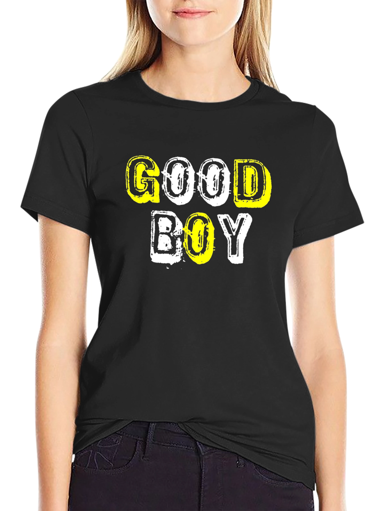 Good Boy Graphic Tee - Black Cotton T-Shirt
