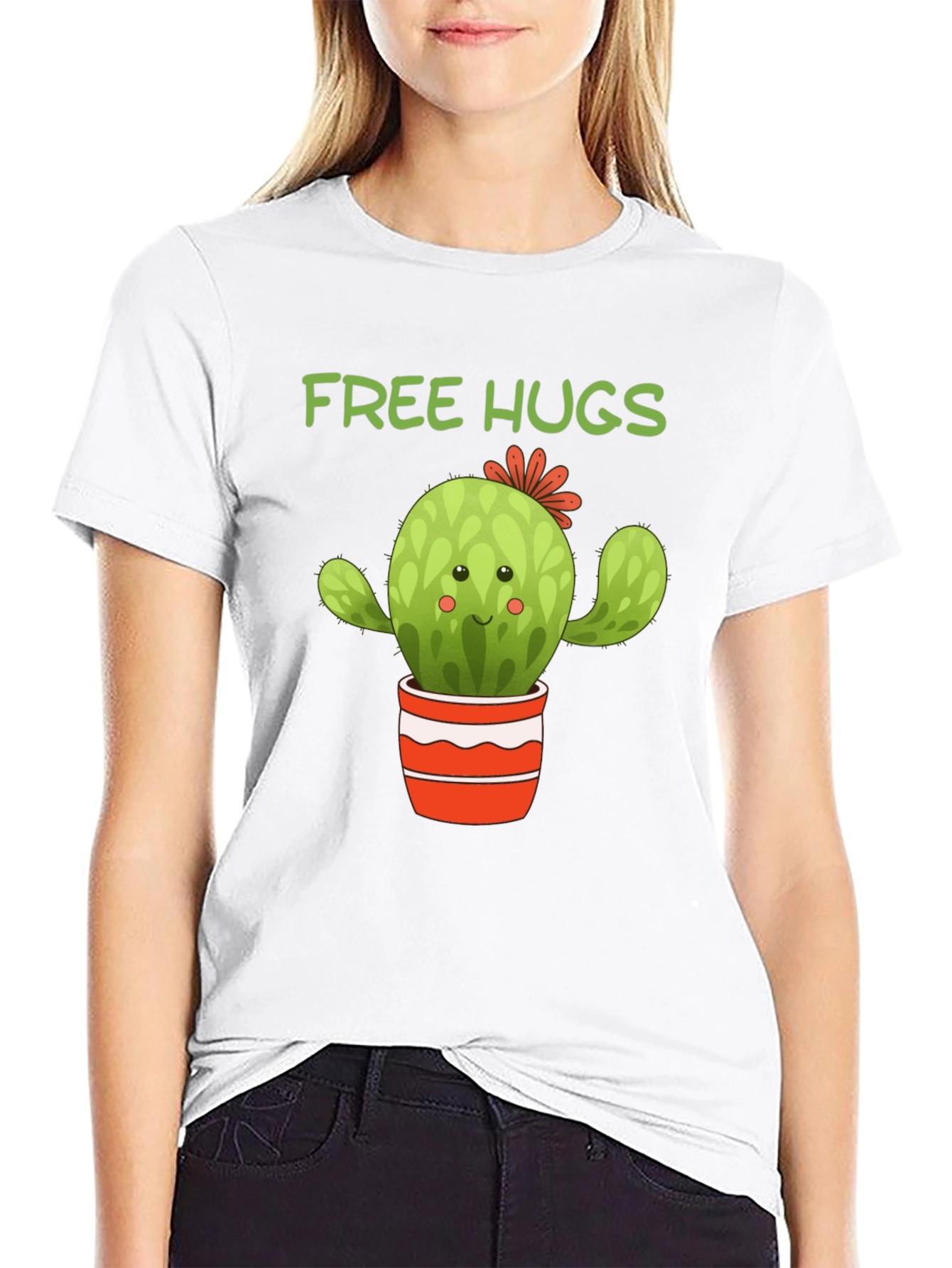 Free Hugs Cactus T-Shirt - Cute Graphic Tee