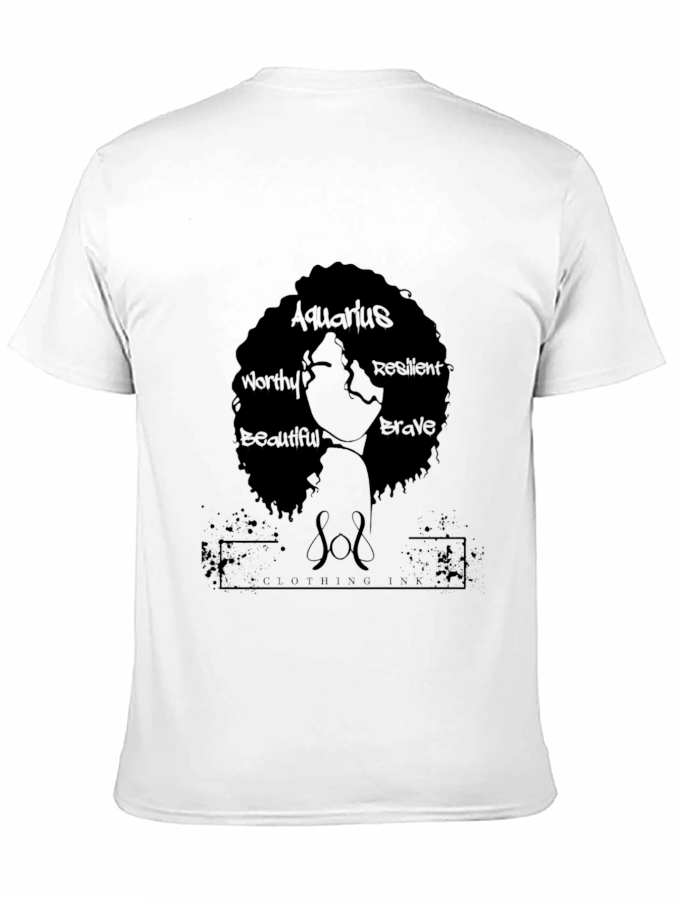 Aquarius Woman Black T-Shirt - Worthy Beautiful Brave