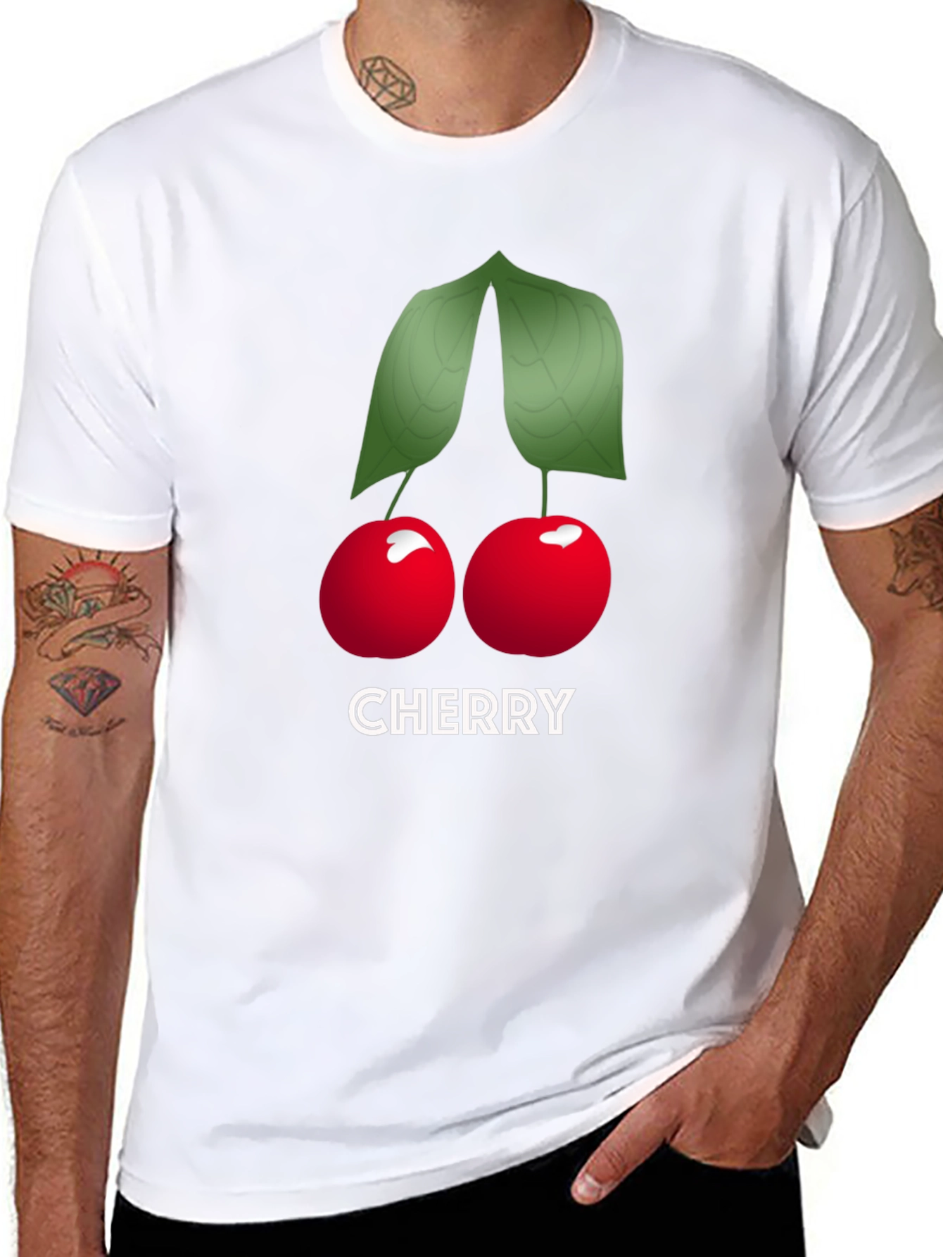 Cherry Graphic Tee - Soft Cotton Black T-Shirt