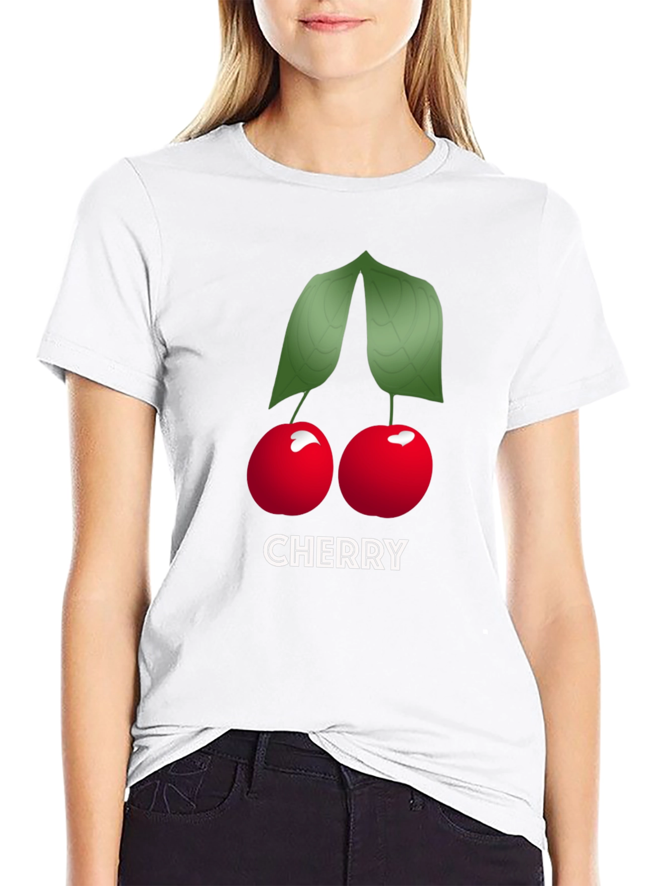 Cherry Graphic Tee - Soft Cotton Black T-Shirt