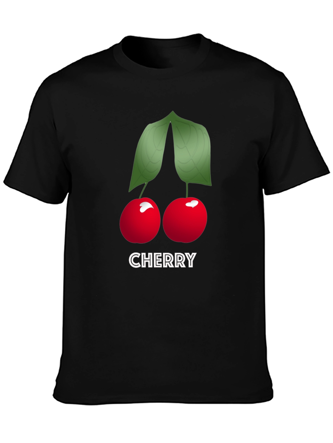 Cherry Graphic Tee - Soft Cotton Black T-Shirt