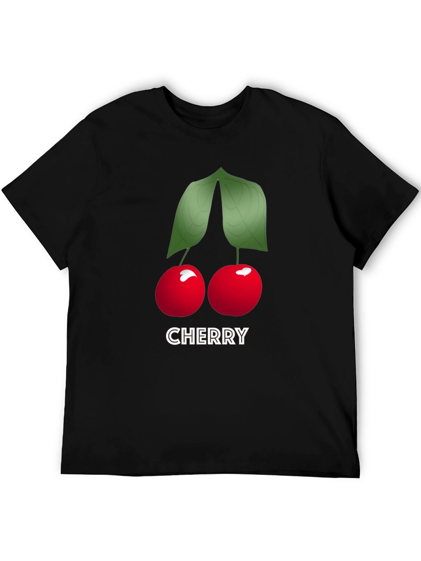 Cherry Graphic Tee - Soft Cotton Black T-Shirt