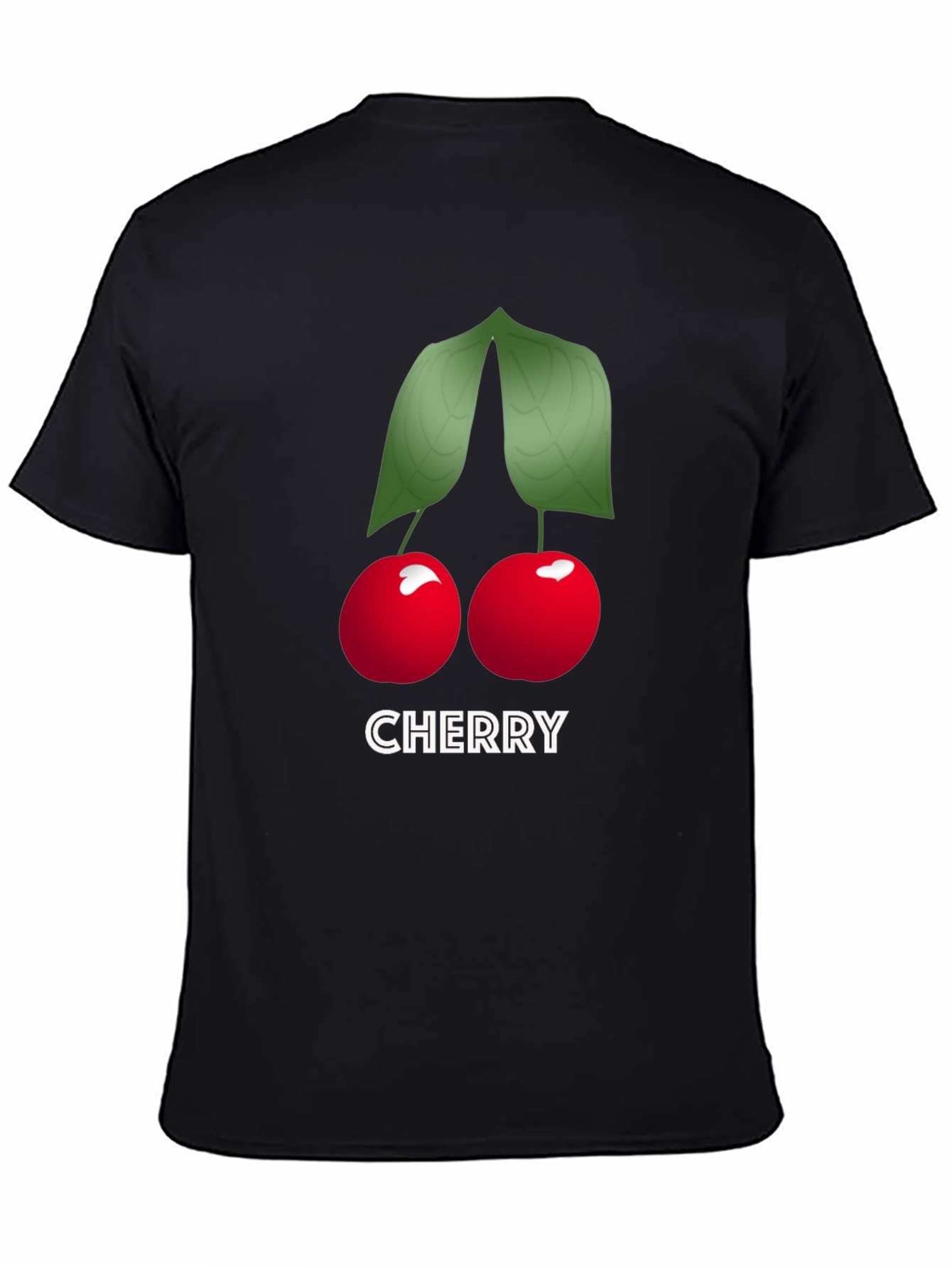 Cherry Graphic Tee - Soft Cotton Black T-Shirt