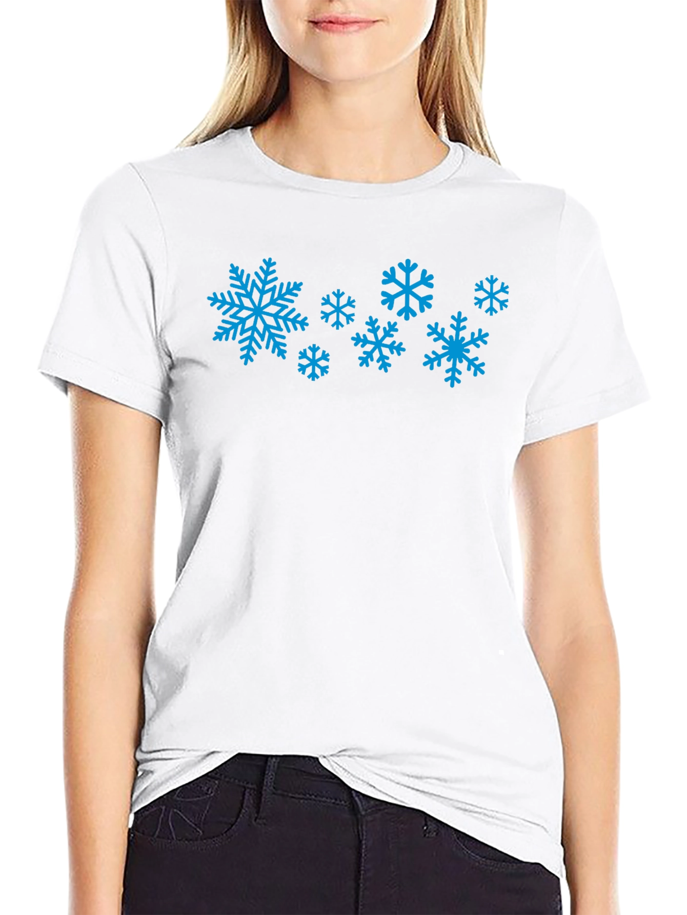 Snowflake Graphic Tee - Black Cotton Blend